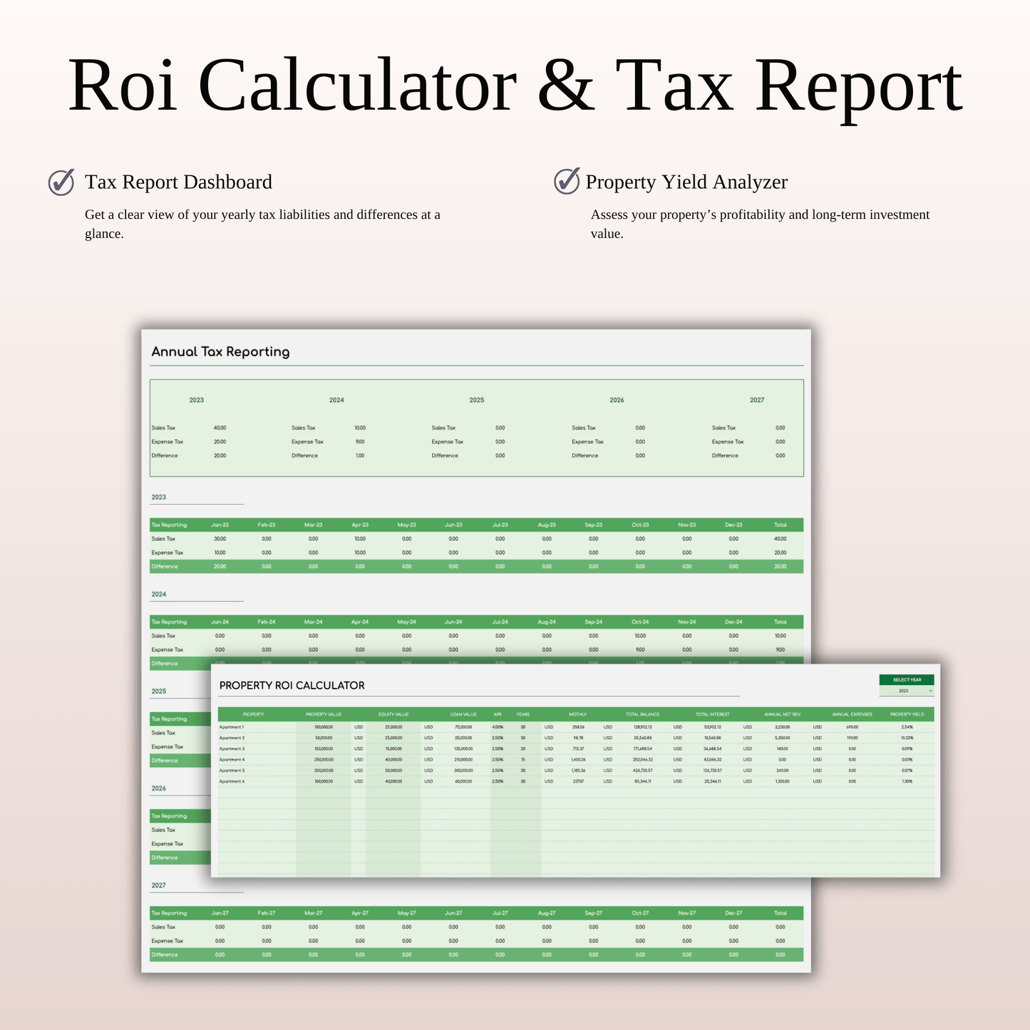 Airbnb Bookkeeping Spreadsheet Template (Green Theme) Keyzai