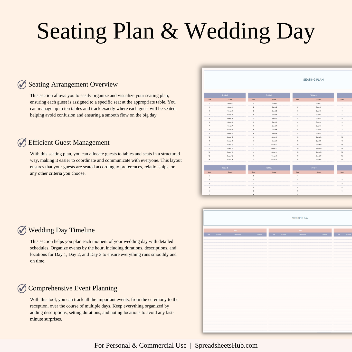 PLR - Wedding Planner Spreadsheet Template Keyzai