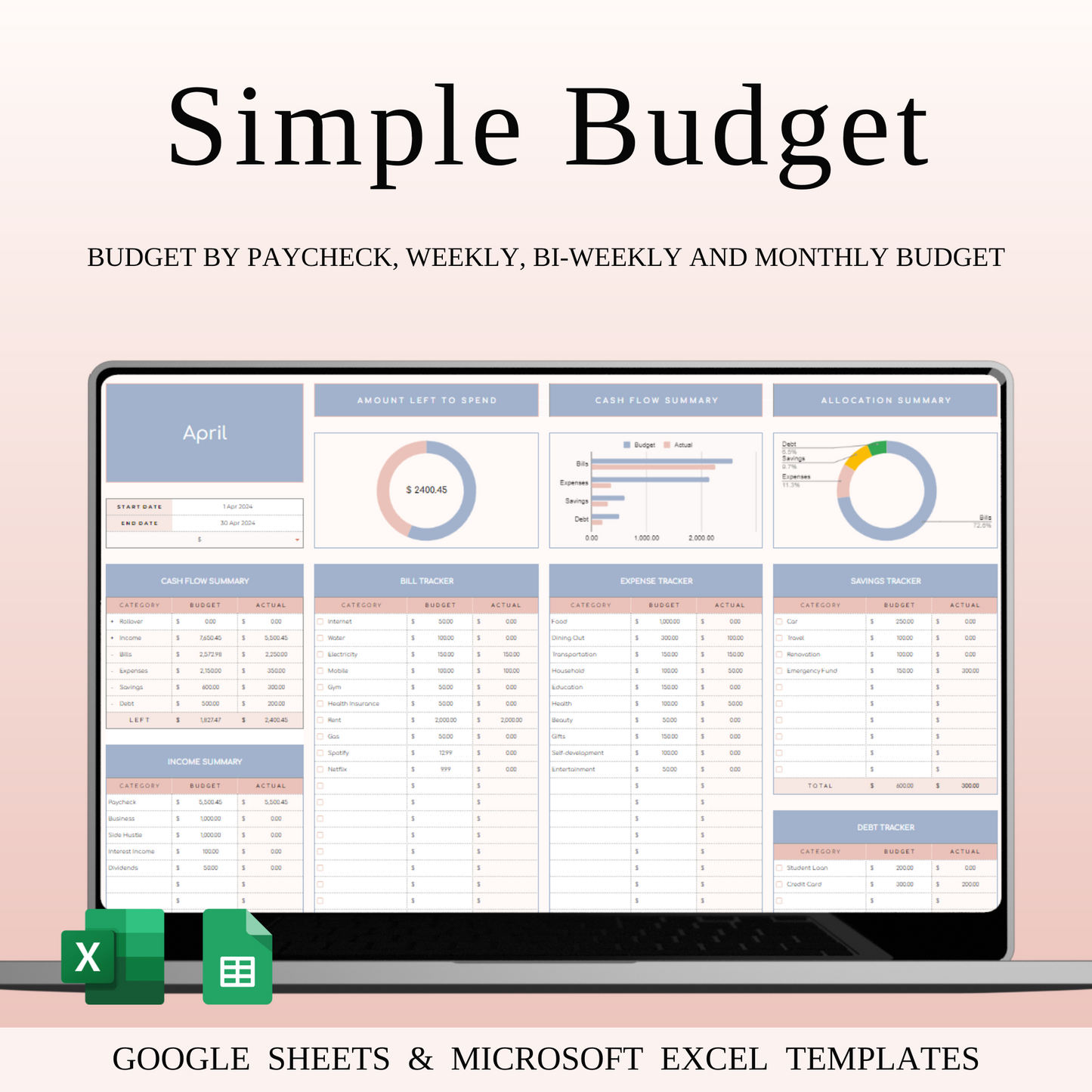 All-in-One Simple Spreadsheet Bundle Keyzai