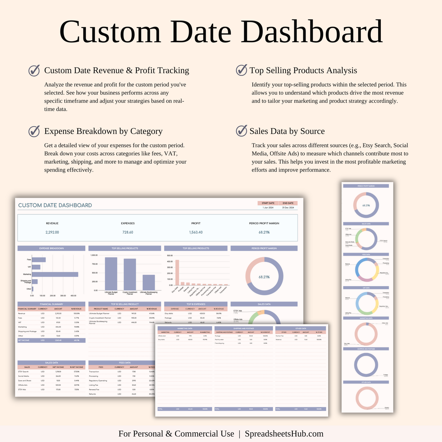 PLR - Etsy Seller Spreadsheet Template Keyzai