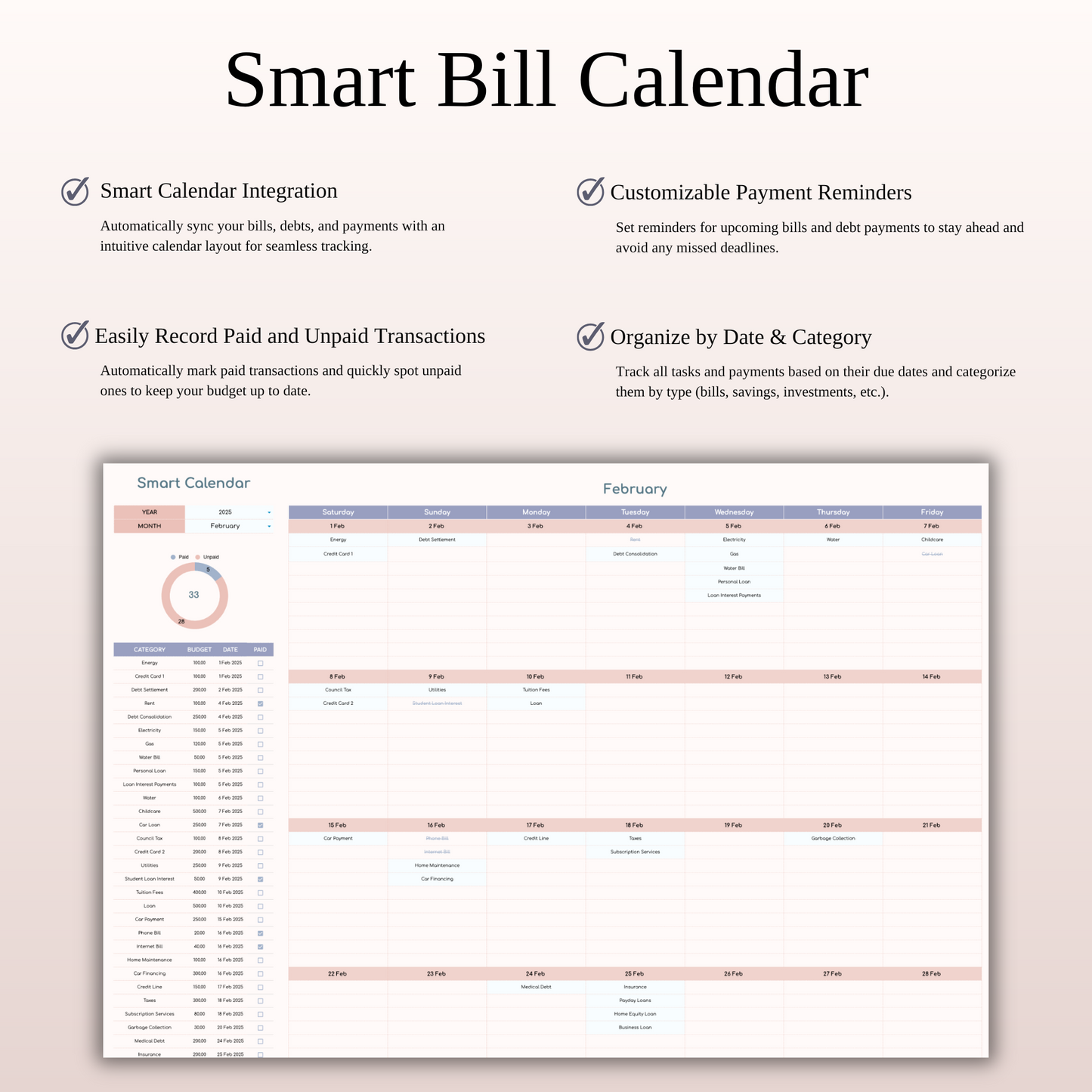 Annual Budget Spreadsheet Template in Excel & Google Sheets Keyzai