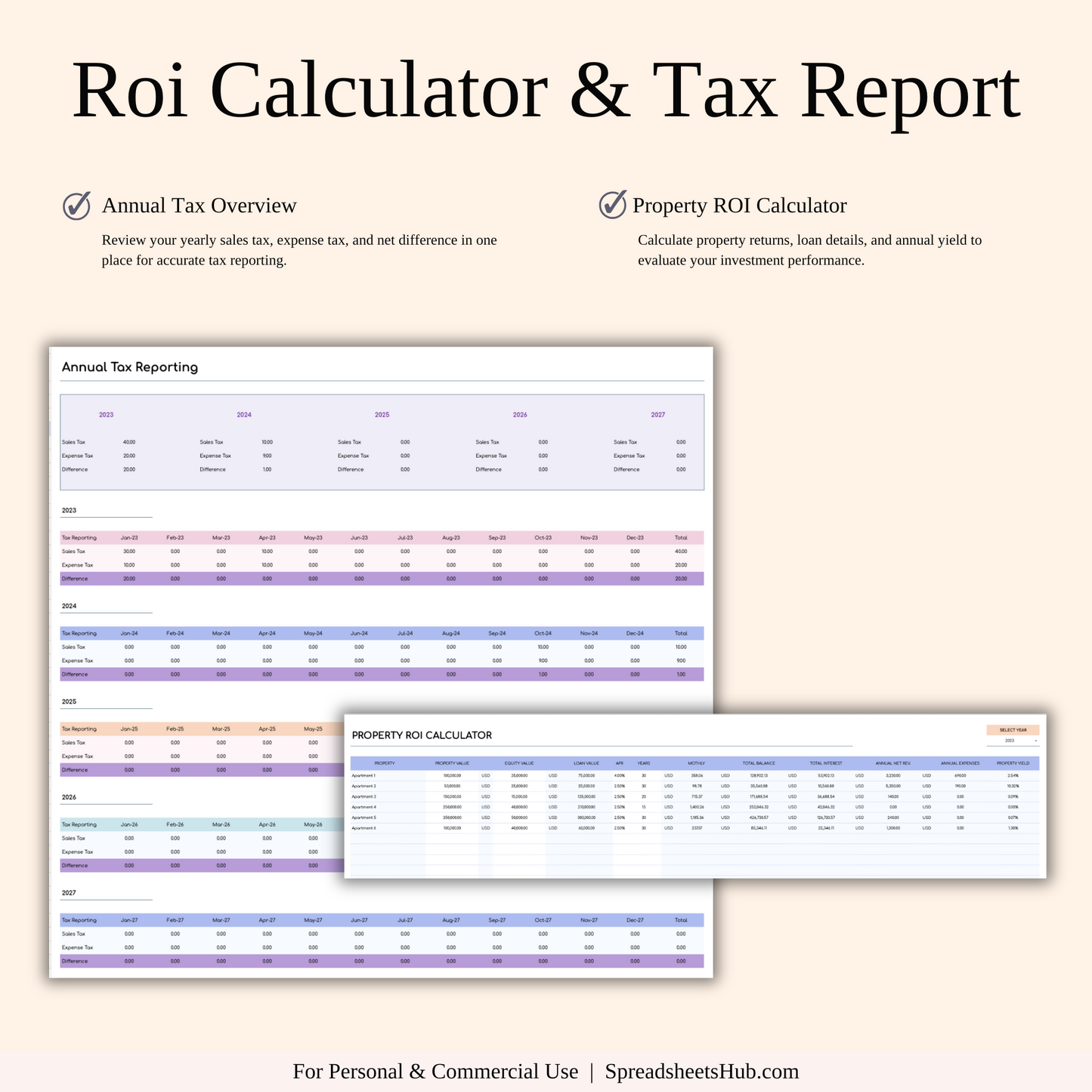PLR - Airbnb Property Management Tracker (Rainbow Theme) Keyzai