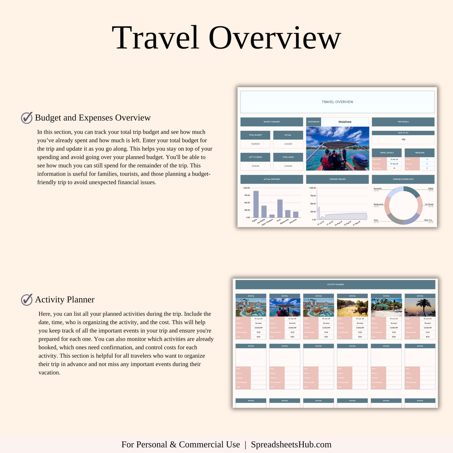 PLR - Ultimate Travel Planner Spreadsheet Template Keyzai