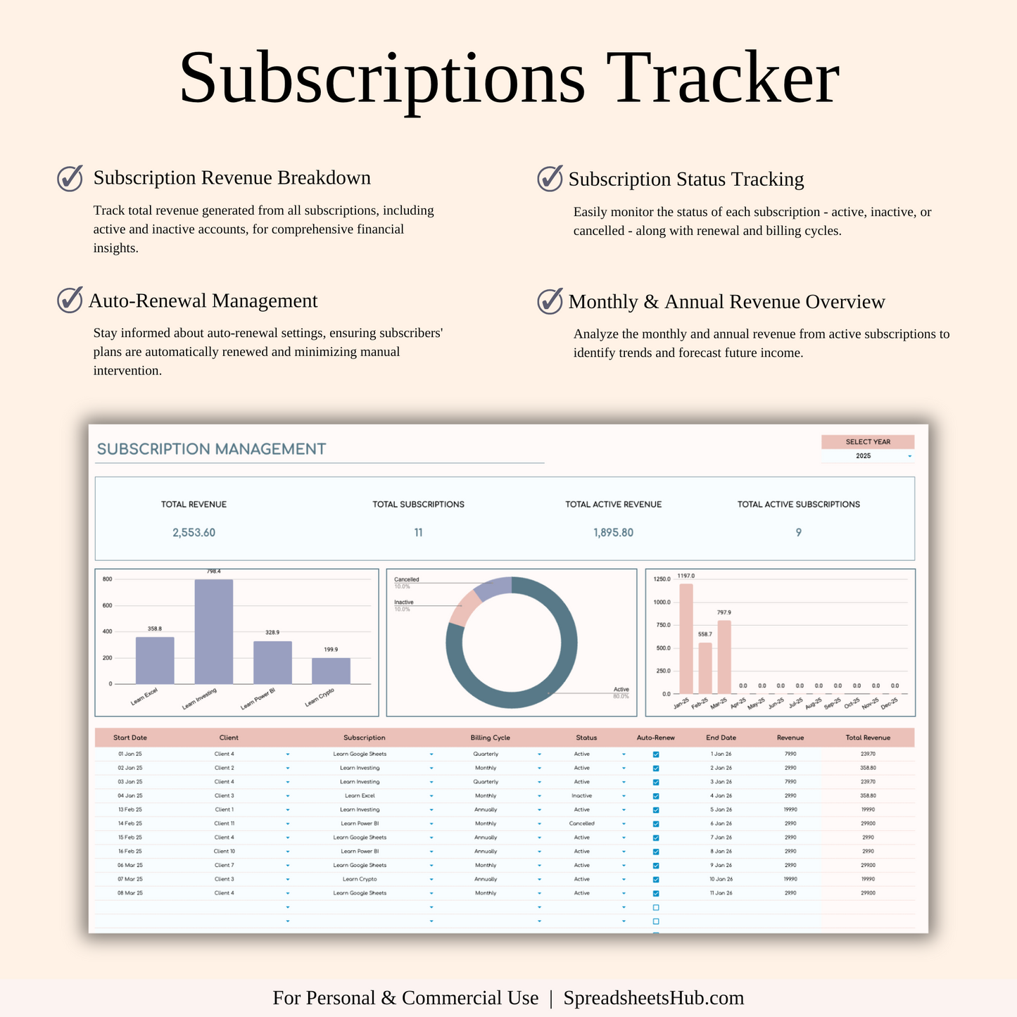 PLR - CRM Template for Excel and Google Sheets Keyzai