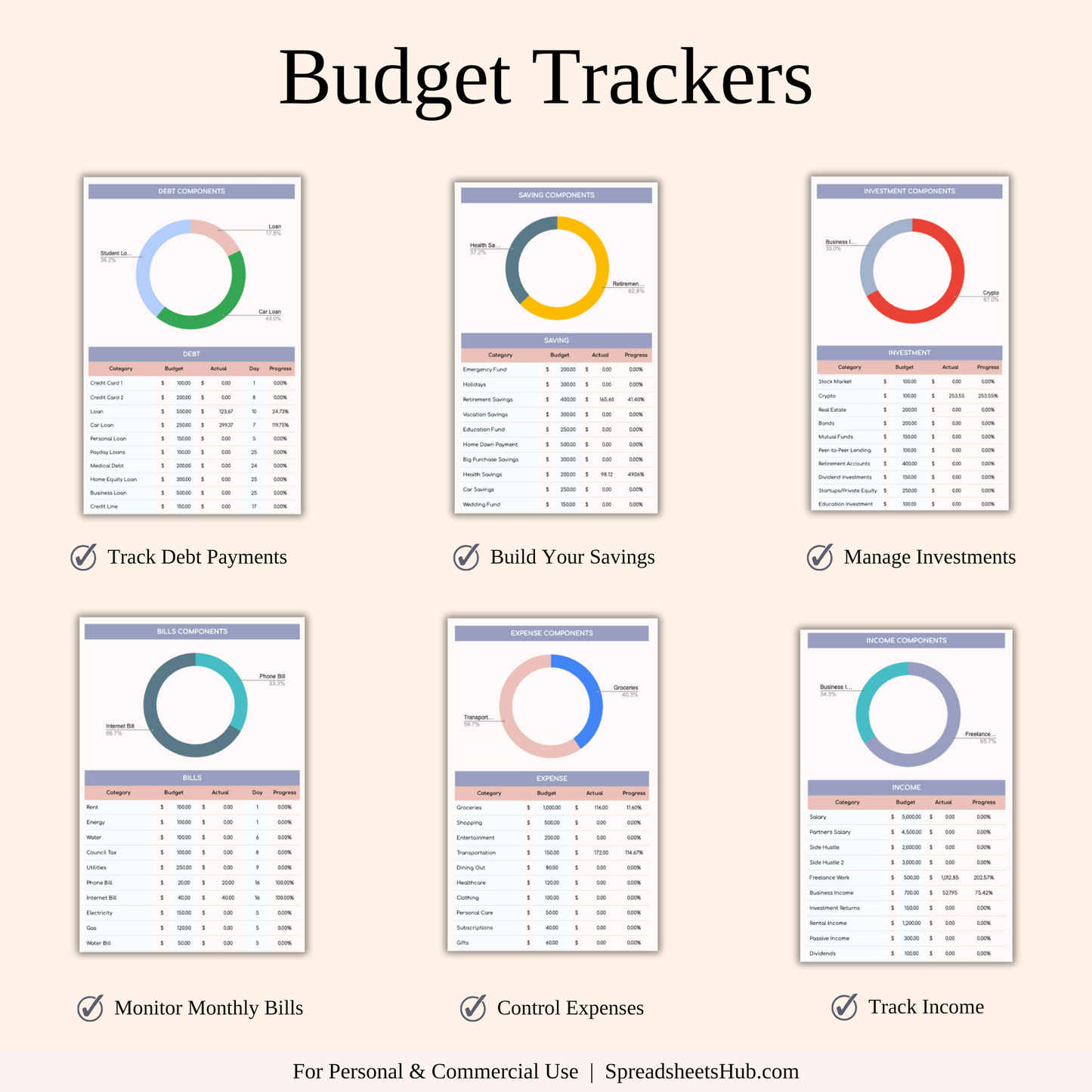 PLR - Annual Budget Spreadsheet Template Keyzai