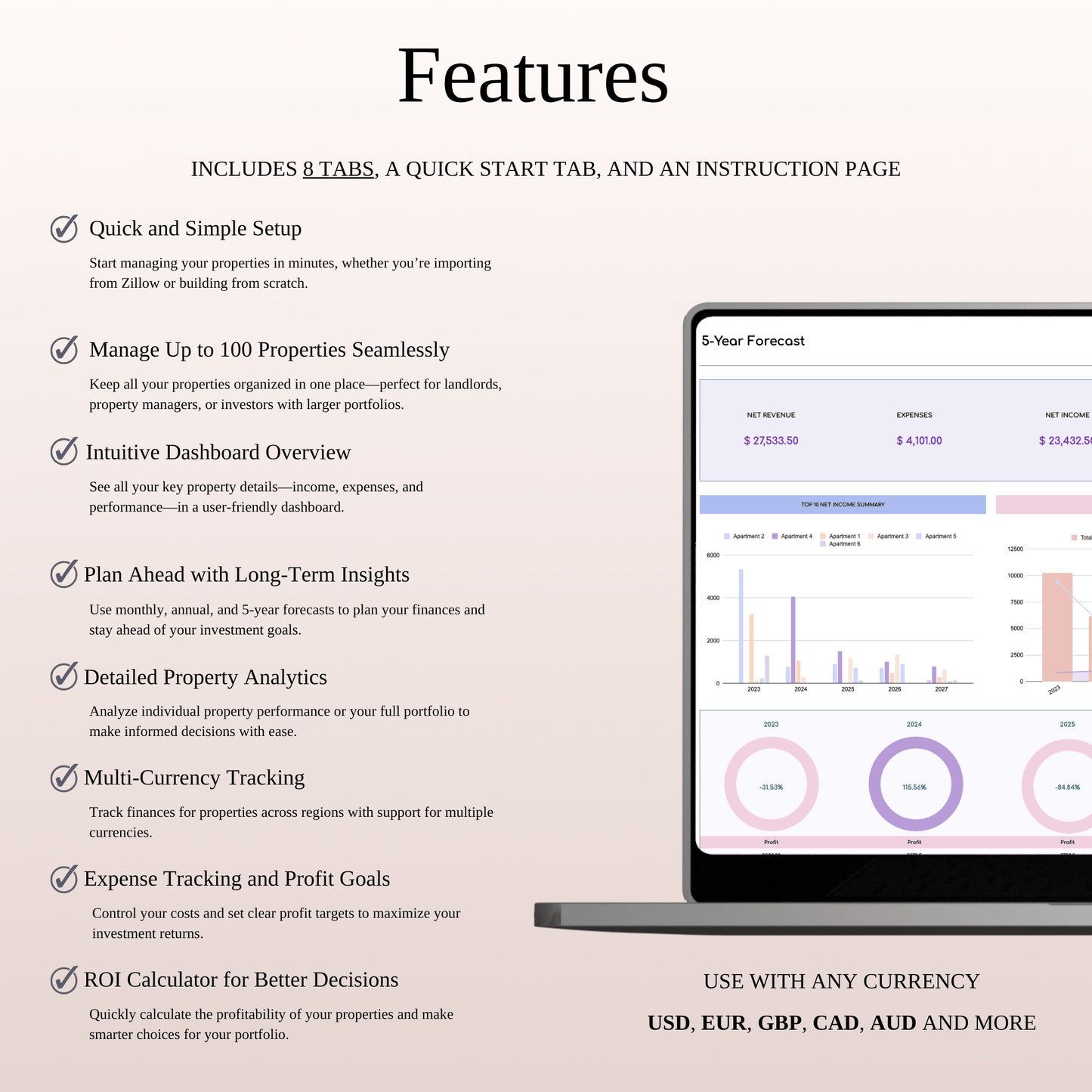 Property Management Tool for Zillow (Rainbow Theme) Keyzai