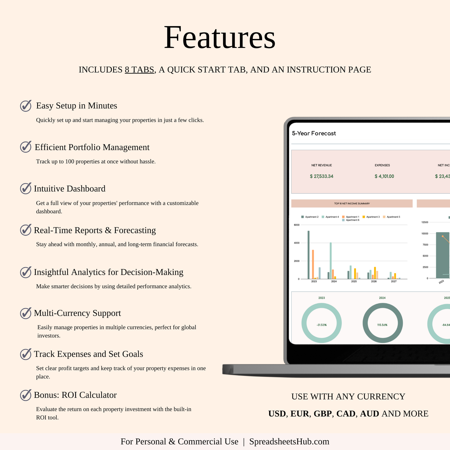 PLR - Airbnb Spreadsheet Template (Elegant Theme) Keyzai