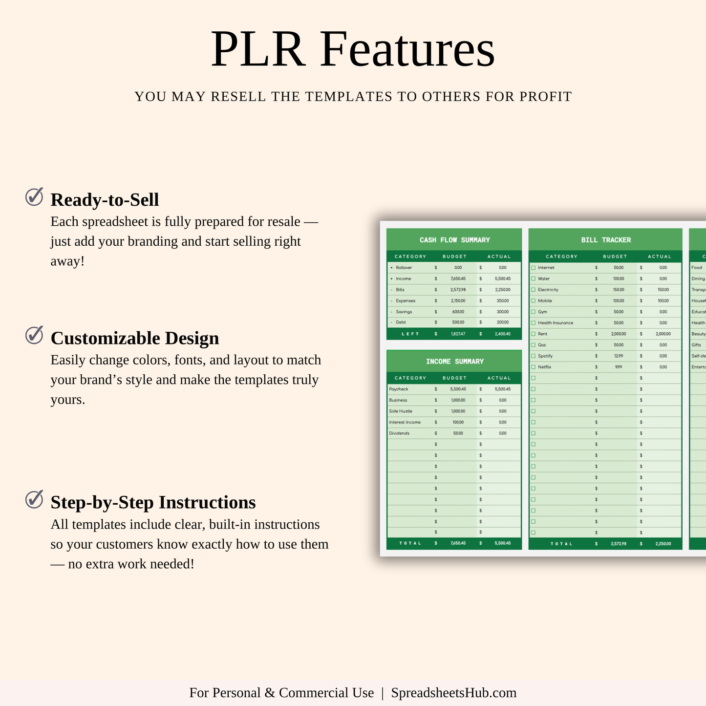 PLR - Simple Budget Planner (Green Theme) Keyzai