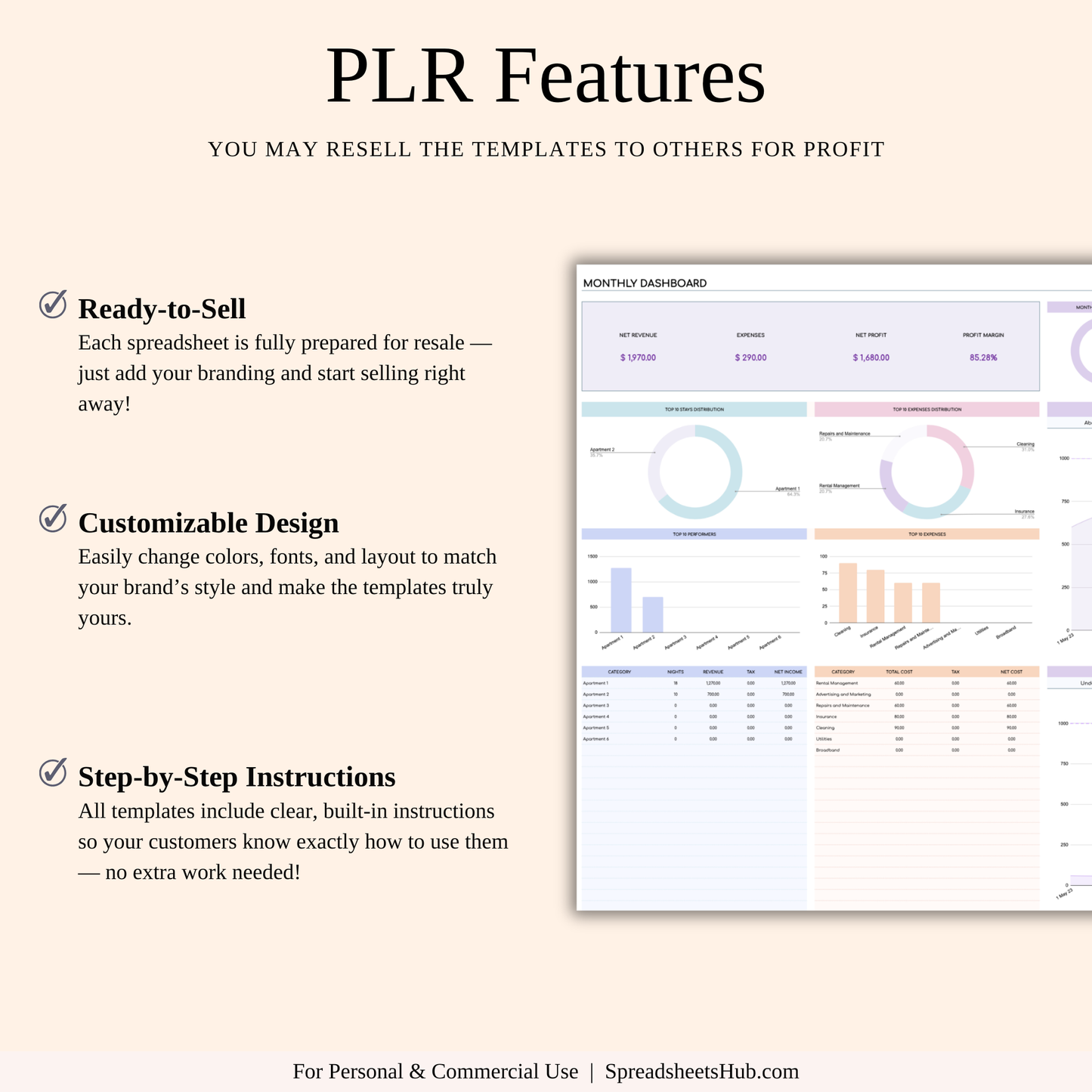 PLR - Rental Property Management Spreadsheet (Rainbow Theme) Keyzai
