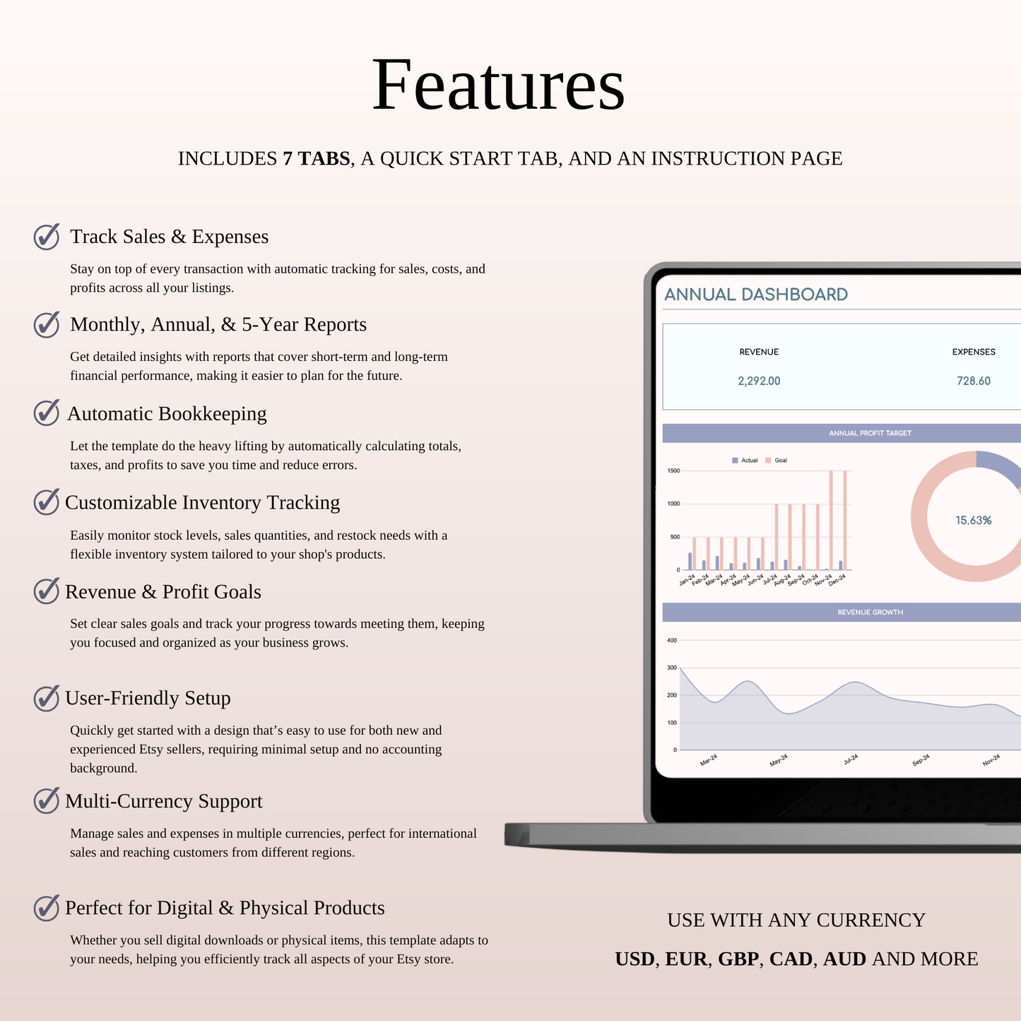 Etsy Seller Spreadsheet Template in Excel & Google Sheets Keyzai