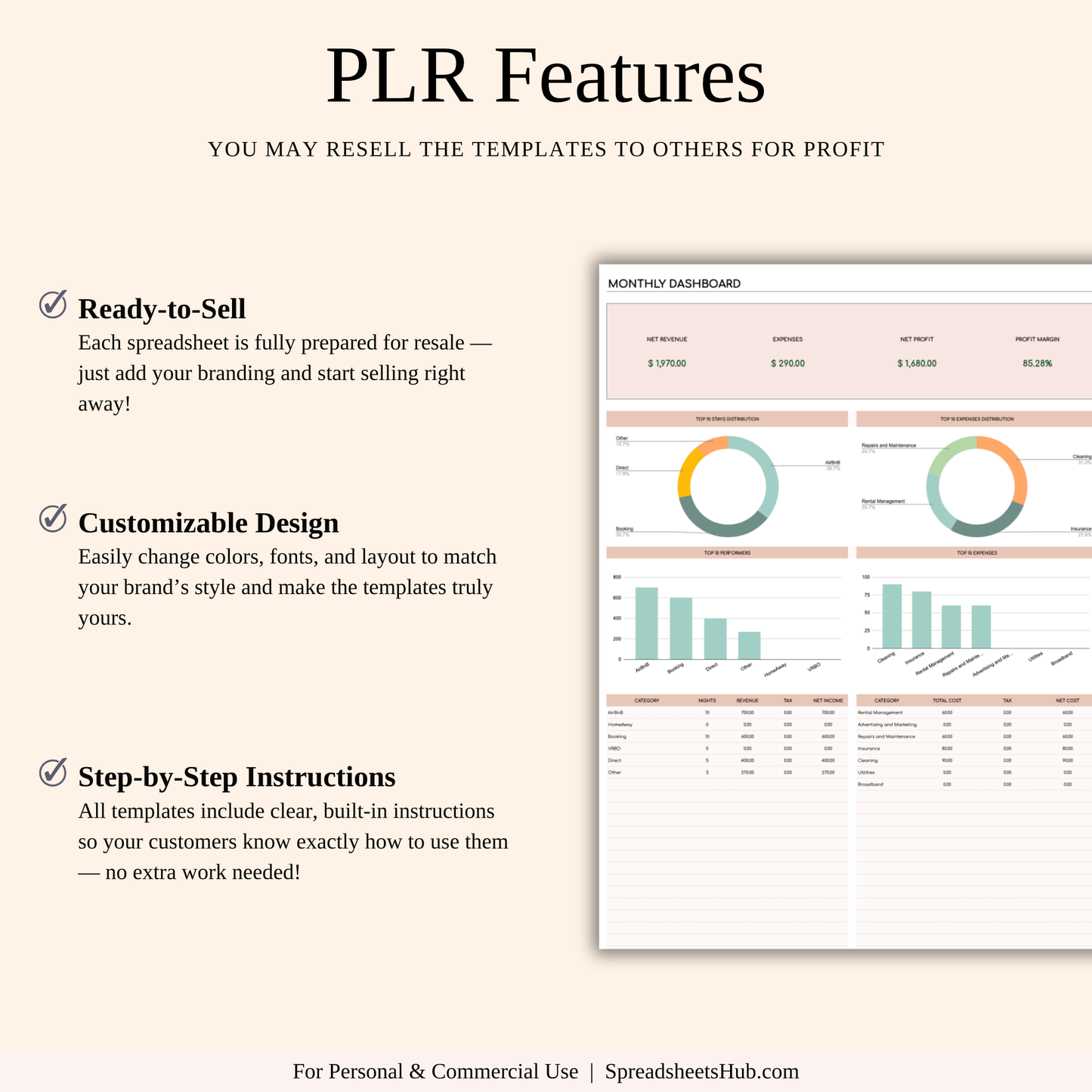 PLR - Airbnb Spreadsheet Template (Elegant Theme) Keyzai