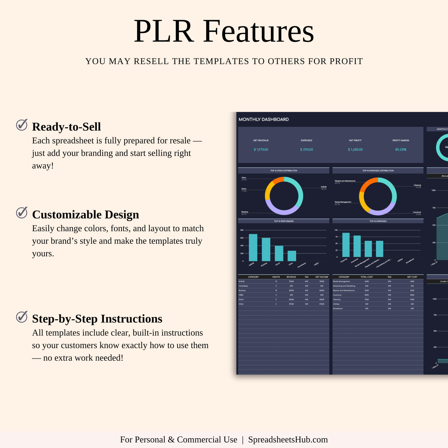 PLR - Zillow Bookkeeping Tracker (Dark Theme) Keyzai