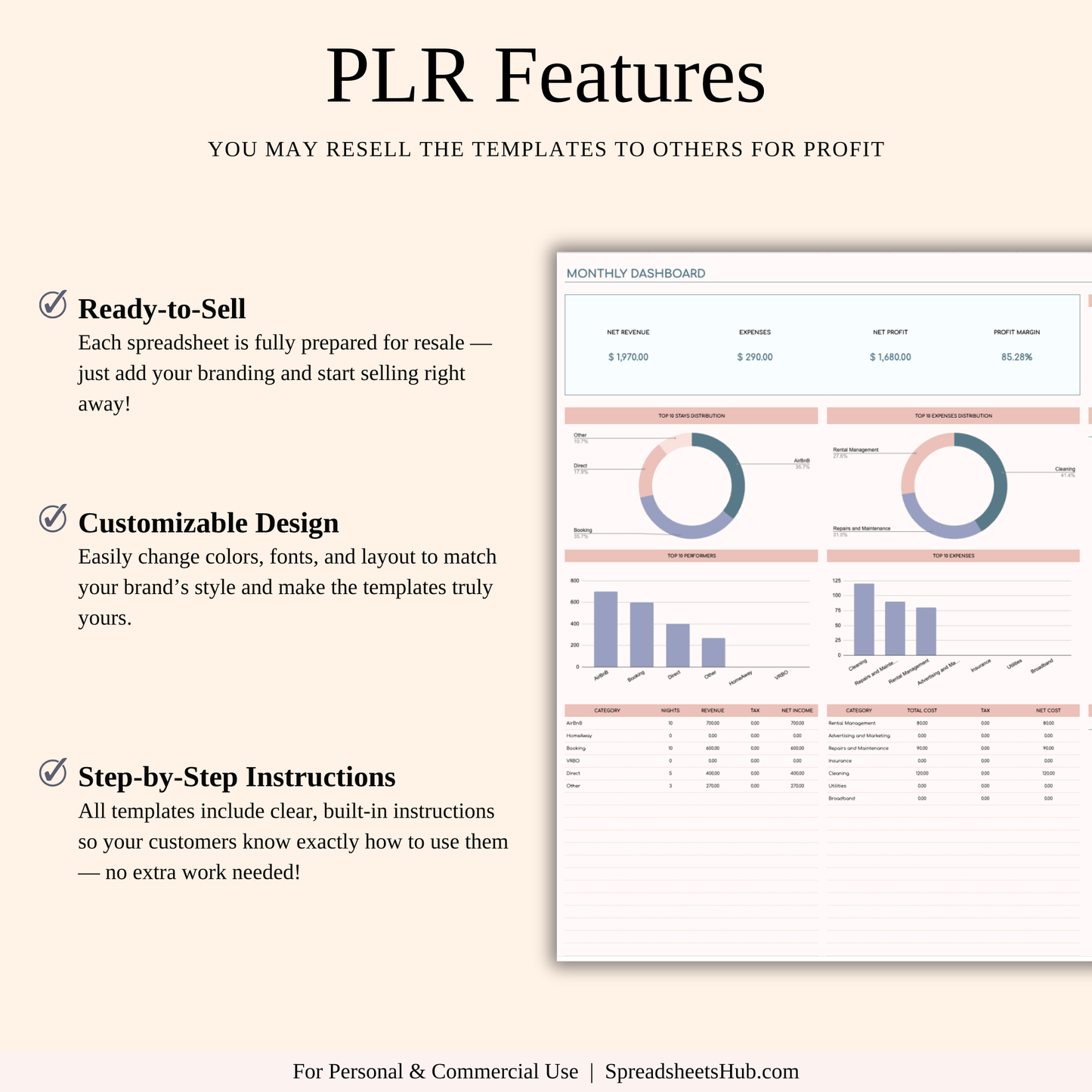 PLR - Airbnb Income and Expense Spreadsheet Keyzai
