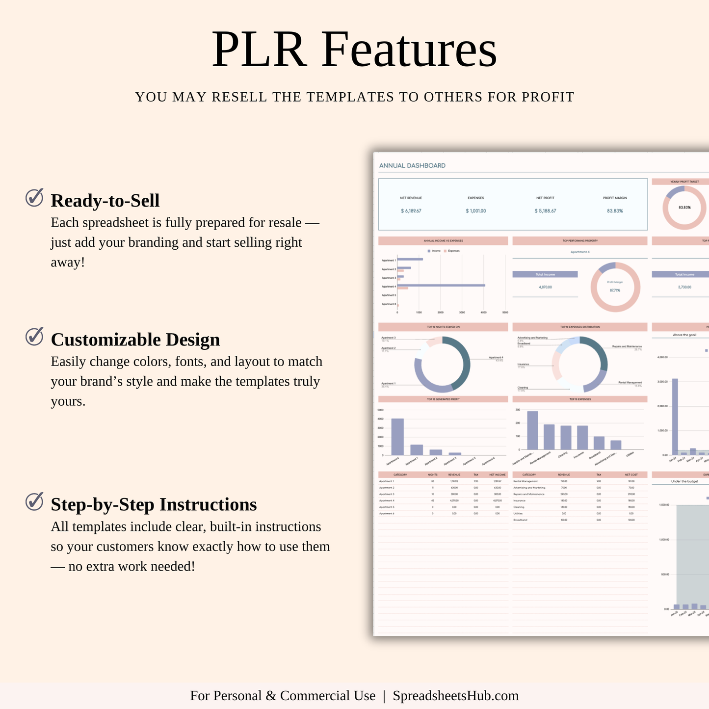 PLR - Rental Property Income & Expense Spreadsheet Keyzai