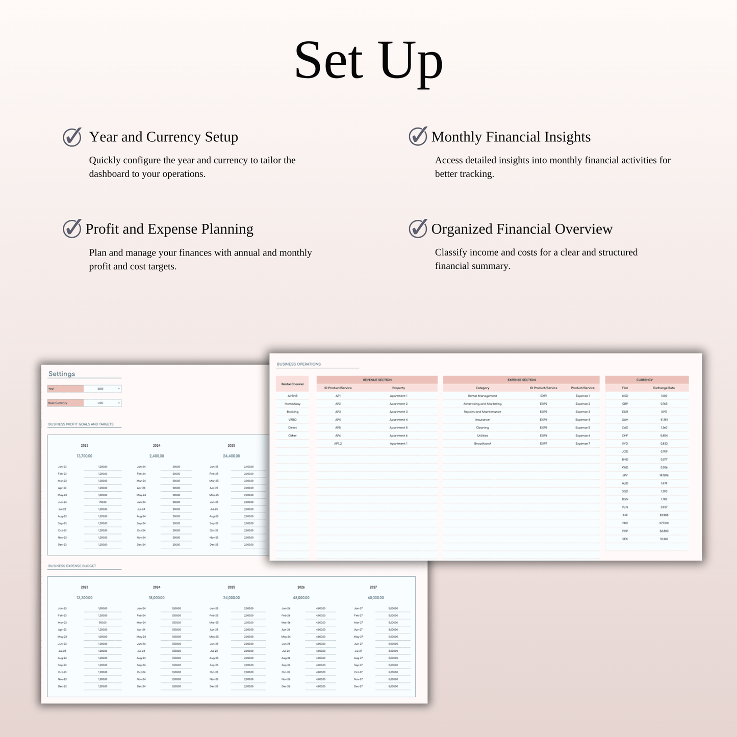 Airbnb Income and Expense Spreadsheet for Hosts & Property Managers in Excel & Google Sheets