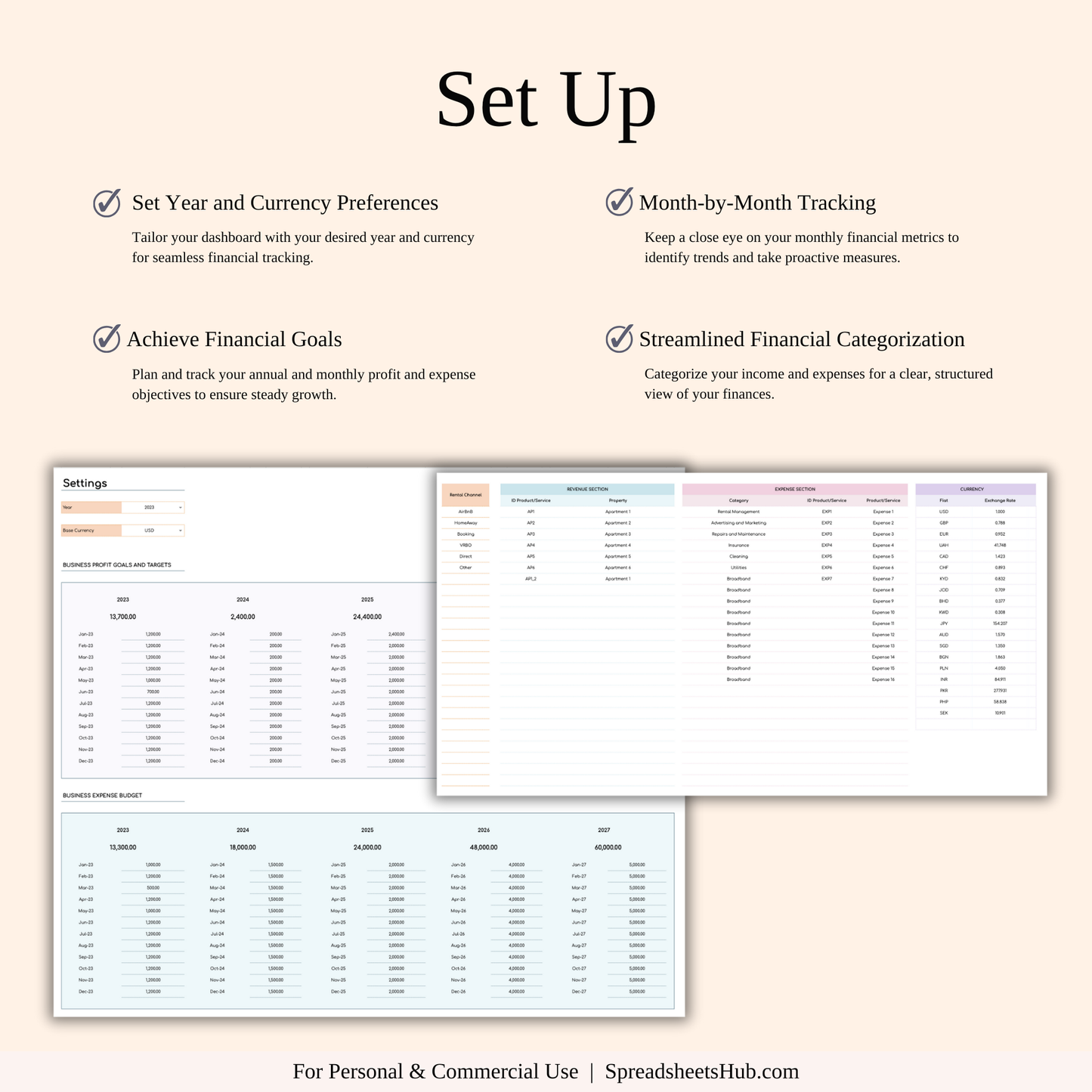 PLR - Rental Property Management Spreadsheet (Rainbow Theme) Keyzai