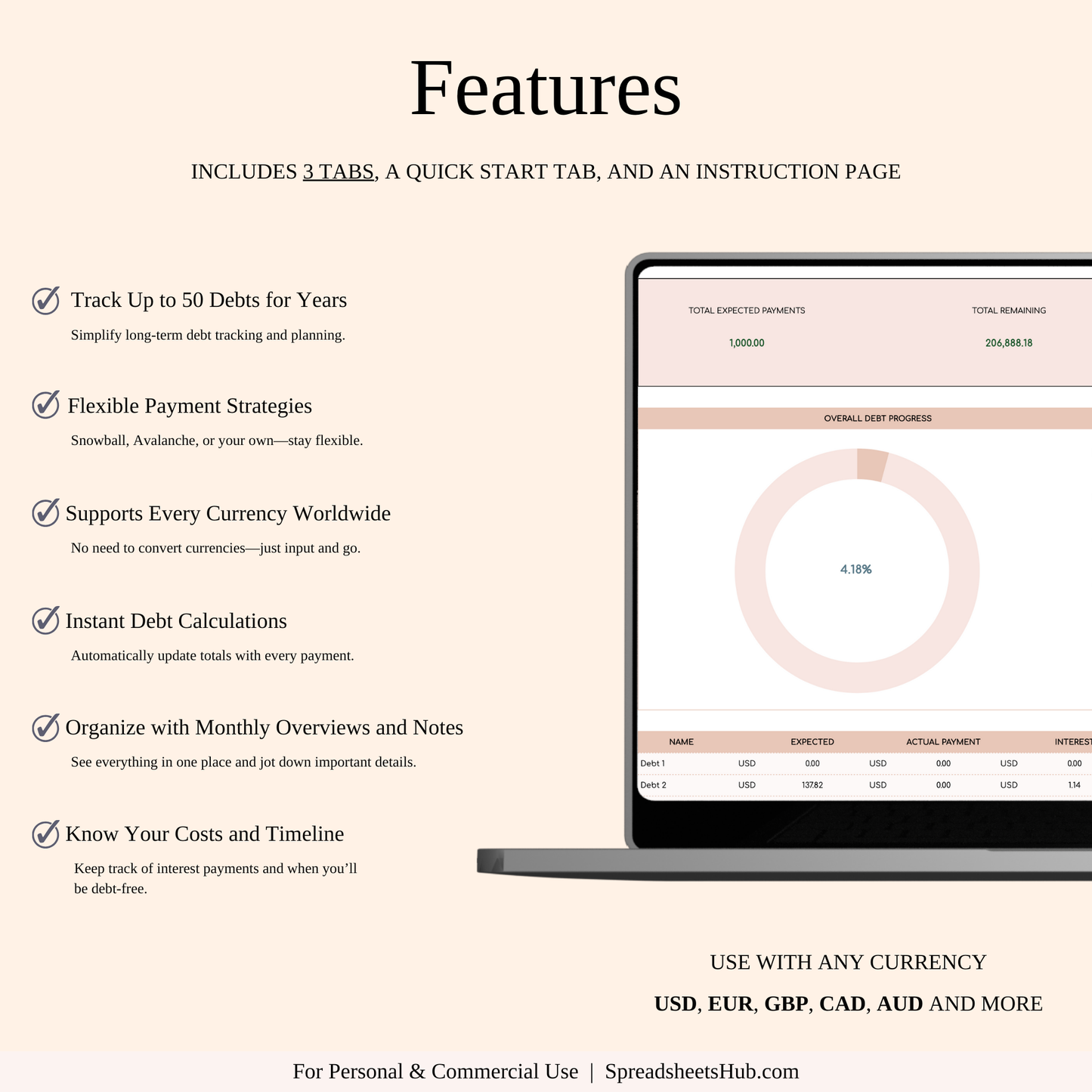 PLR - Debt Payoff Planner & Tracker (Elegant Theme) Keyzai