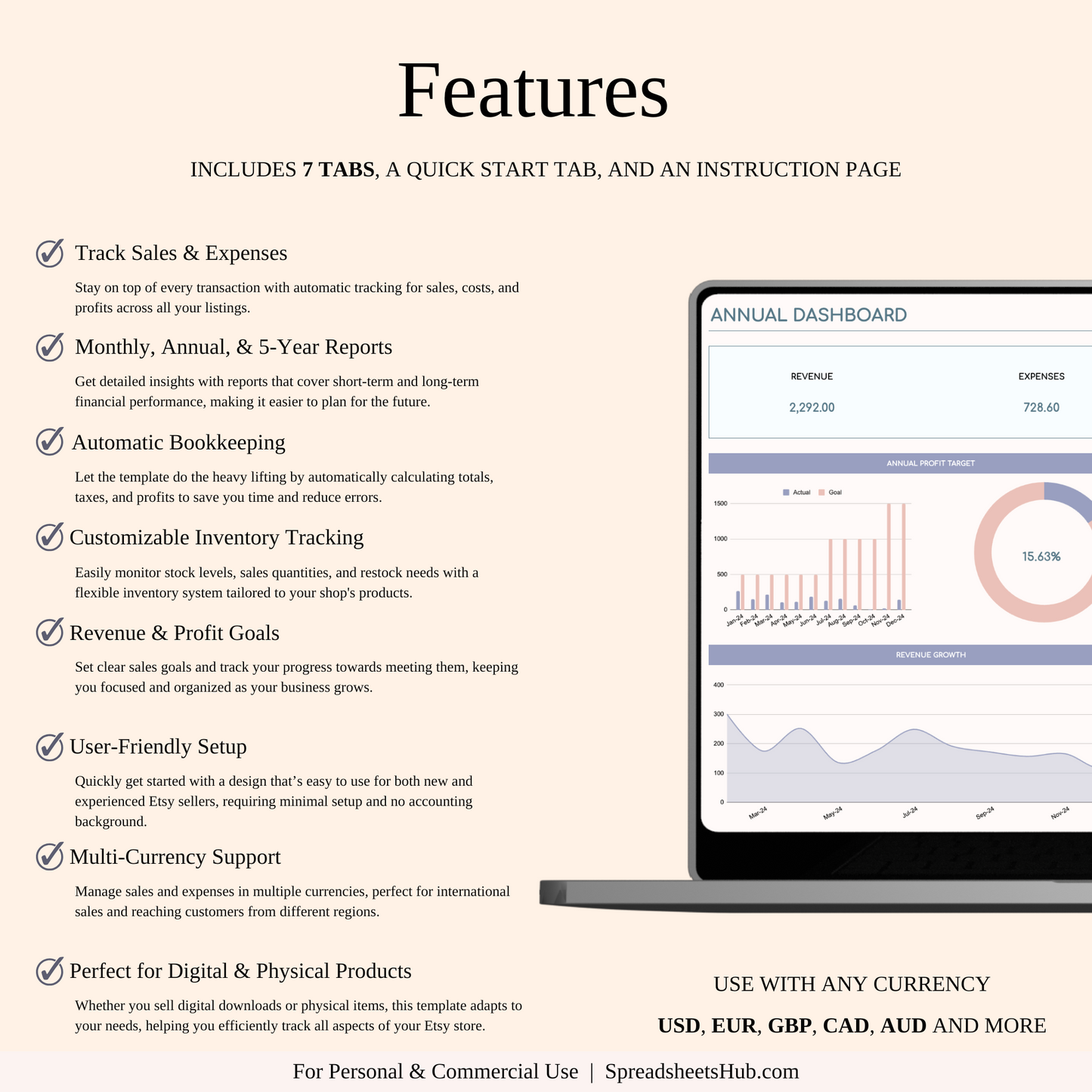 PLR - Etsy Seller Spreadsheet Template Keyzai