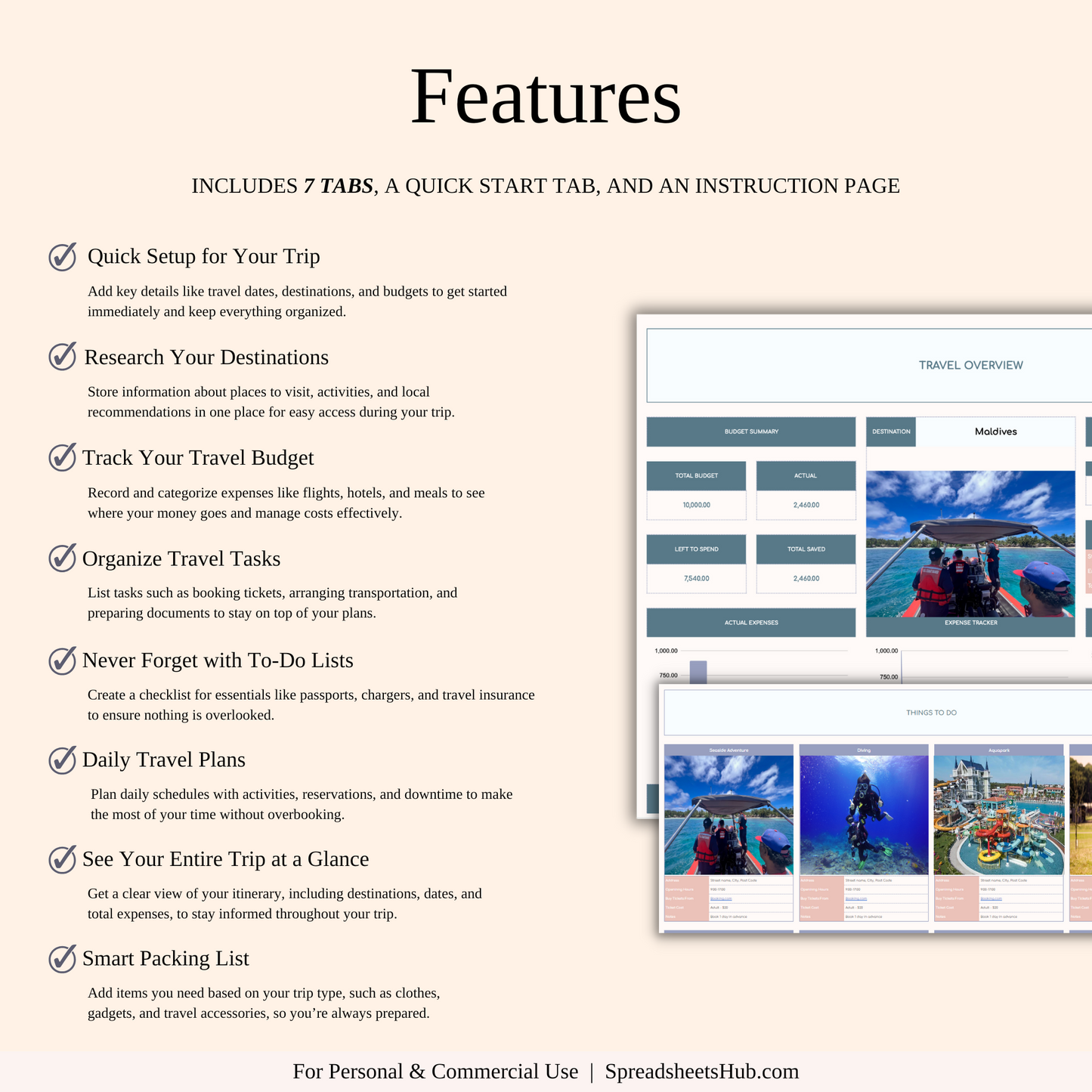 PLR - Ultimate Travel Planner Spreadsheet Template Keyzai