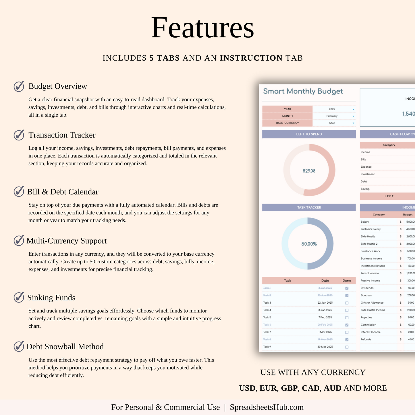 PLR - Ultimate Monthly Budget Spreadsheet Keyzai