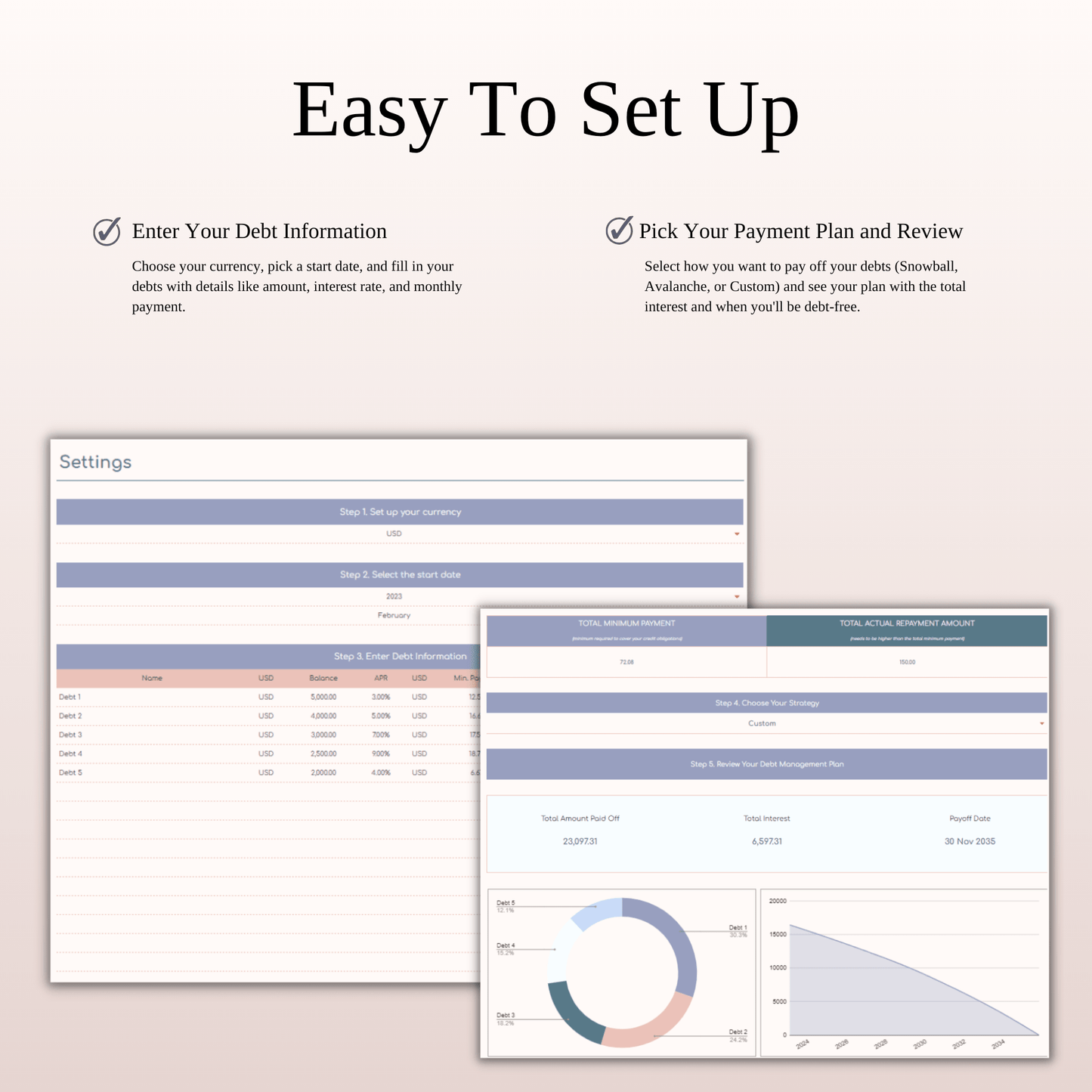 Debt Payoff Tracker Dashboard Template in Excel & Google Sheets Keyzai