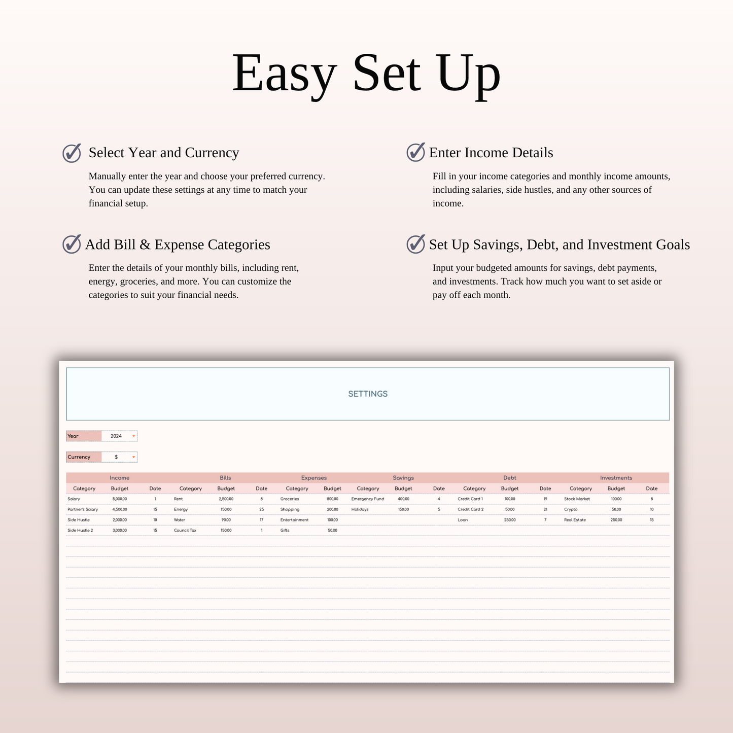 Bill Calendar Tracker Template for Excel & Google Sheets Keyzai
