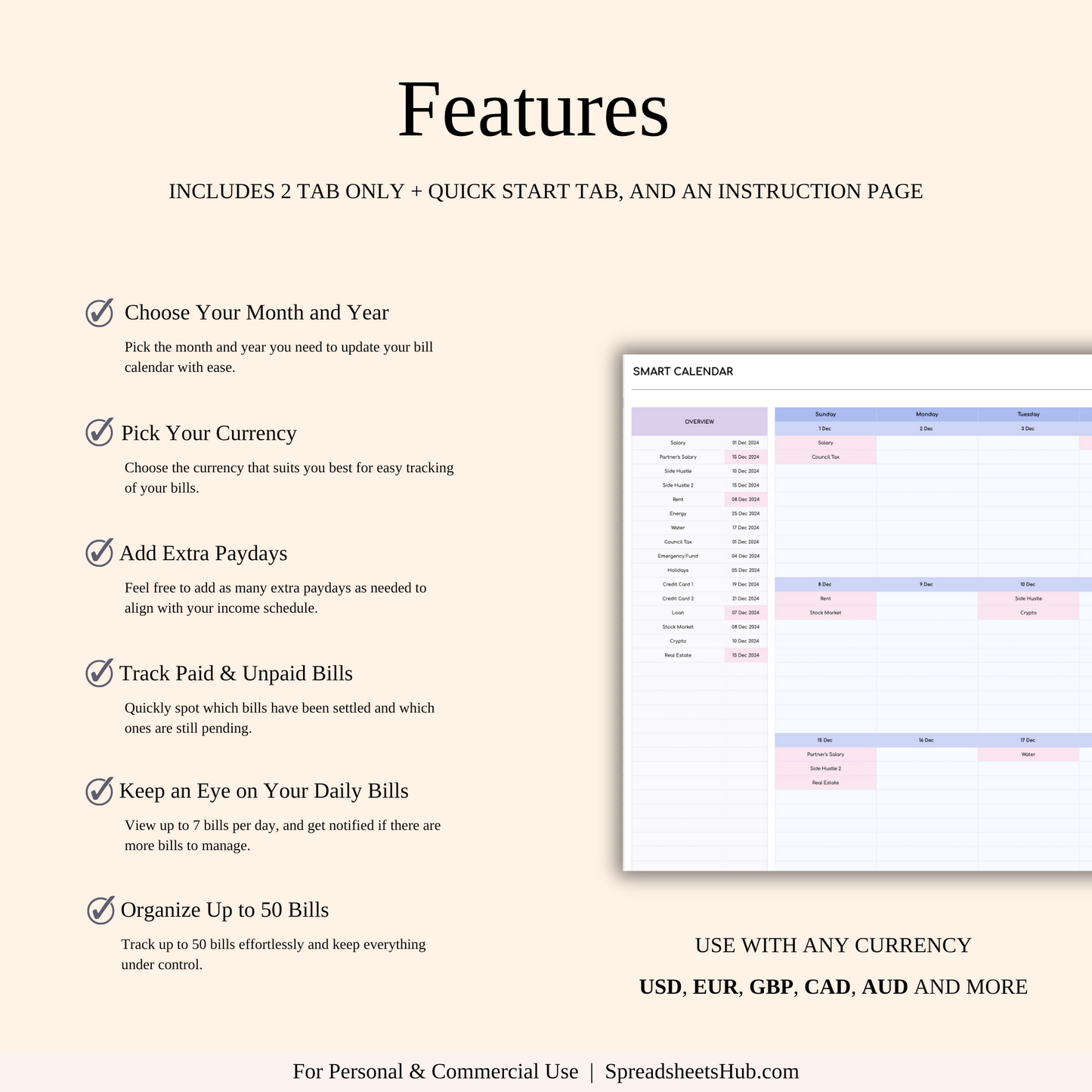 PLR - Bill Tracker Spreadsheet (Rainbow Theme) Keyzai