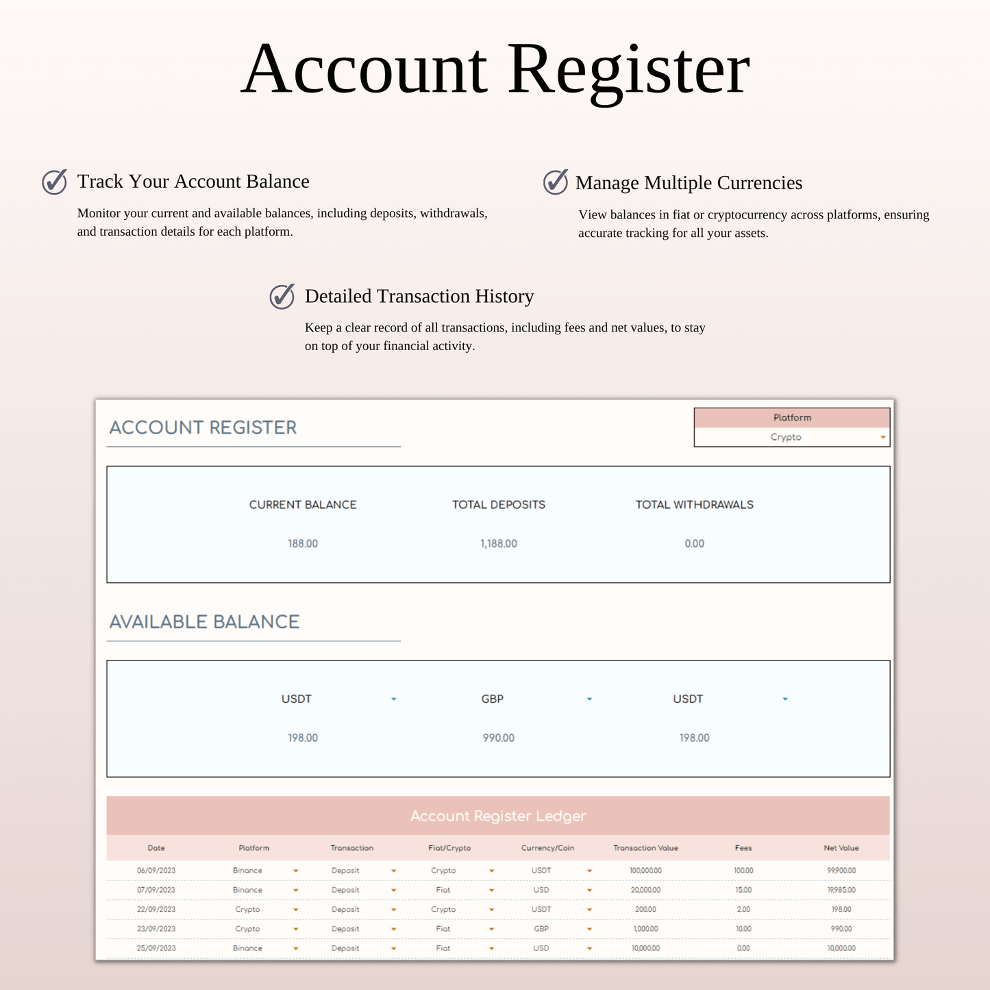 Cryptocurrency Investment Portfolio Tracker Spreadsheet for Excel & Google Sheets Keyzai