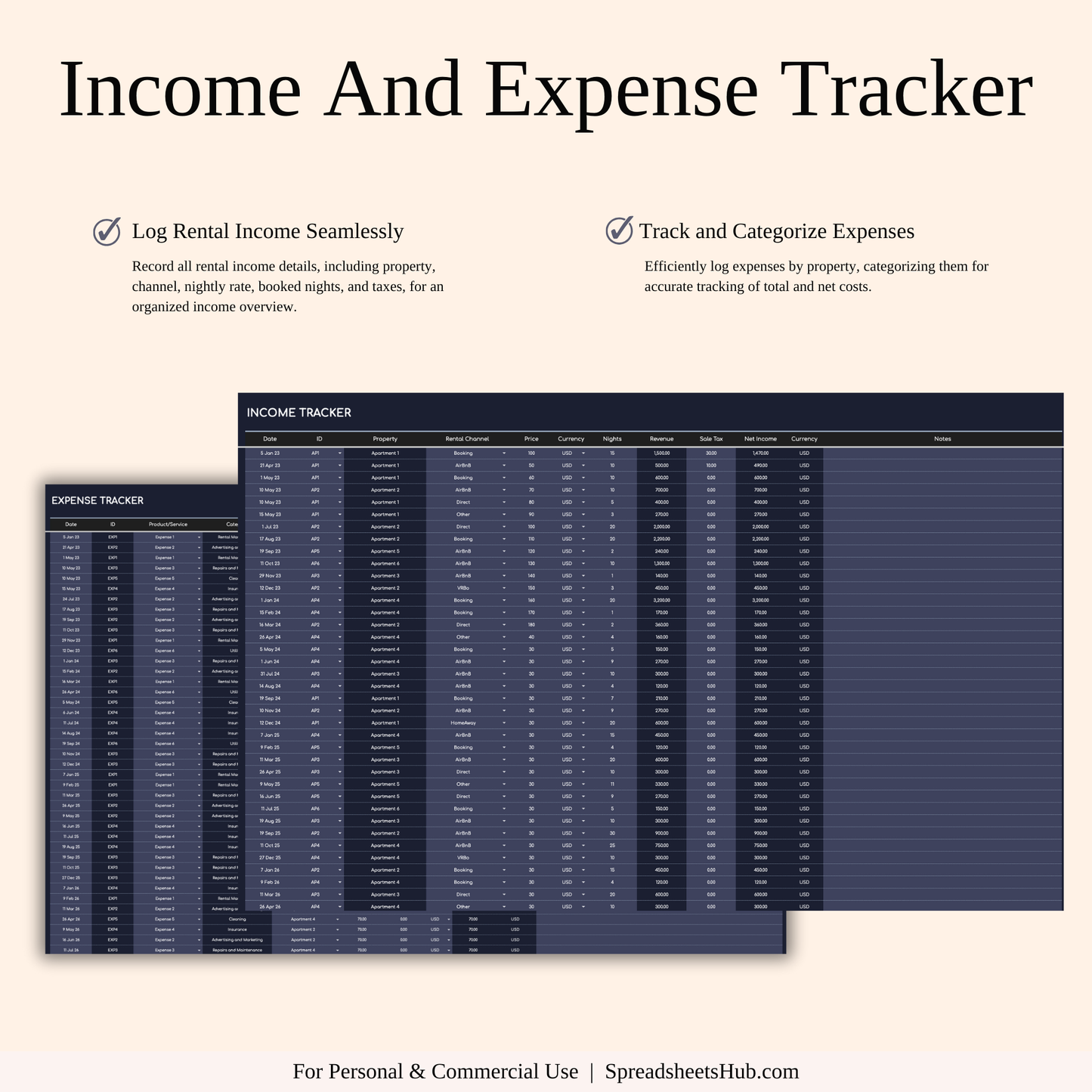 PLR - Zillow Bookkeeping Tracker (Dark Theme) Keyzai