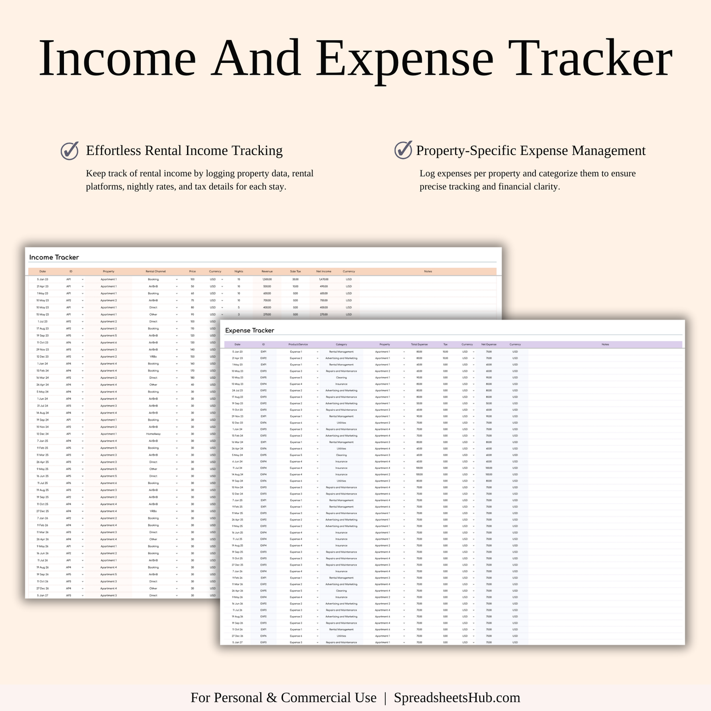 PLR - Rental Property Management Spreadsheet (Rainbow Theme) Keyzai