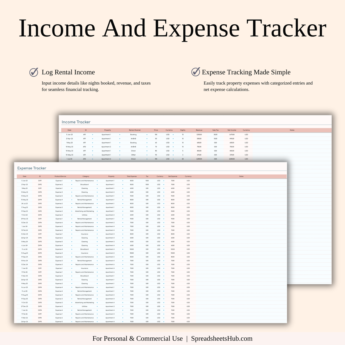 PLR - Airbnb Income and Expense Spreadsheet Keyzai
