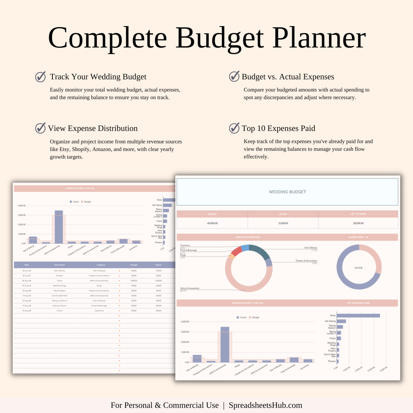 PLR - Wedding Planner Spreadsheet Template Keyzai