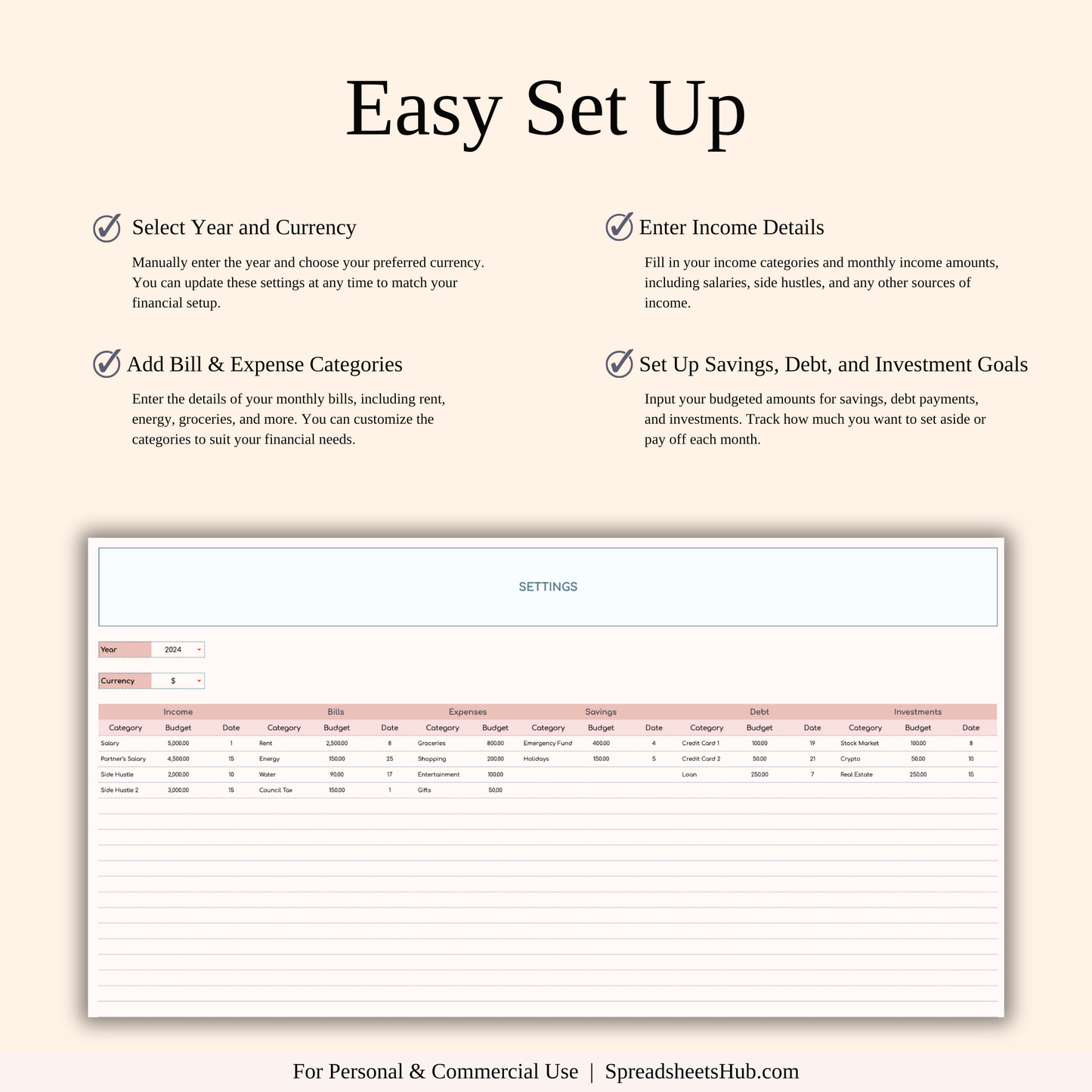 PLR - Bill Calendar Tracker Template Keyzai