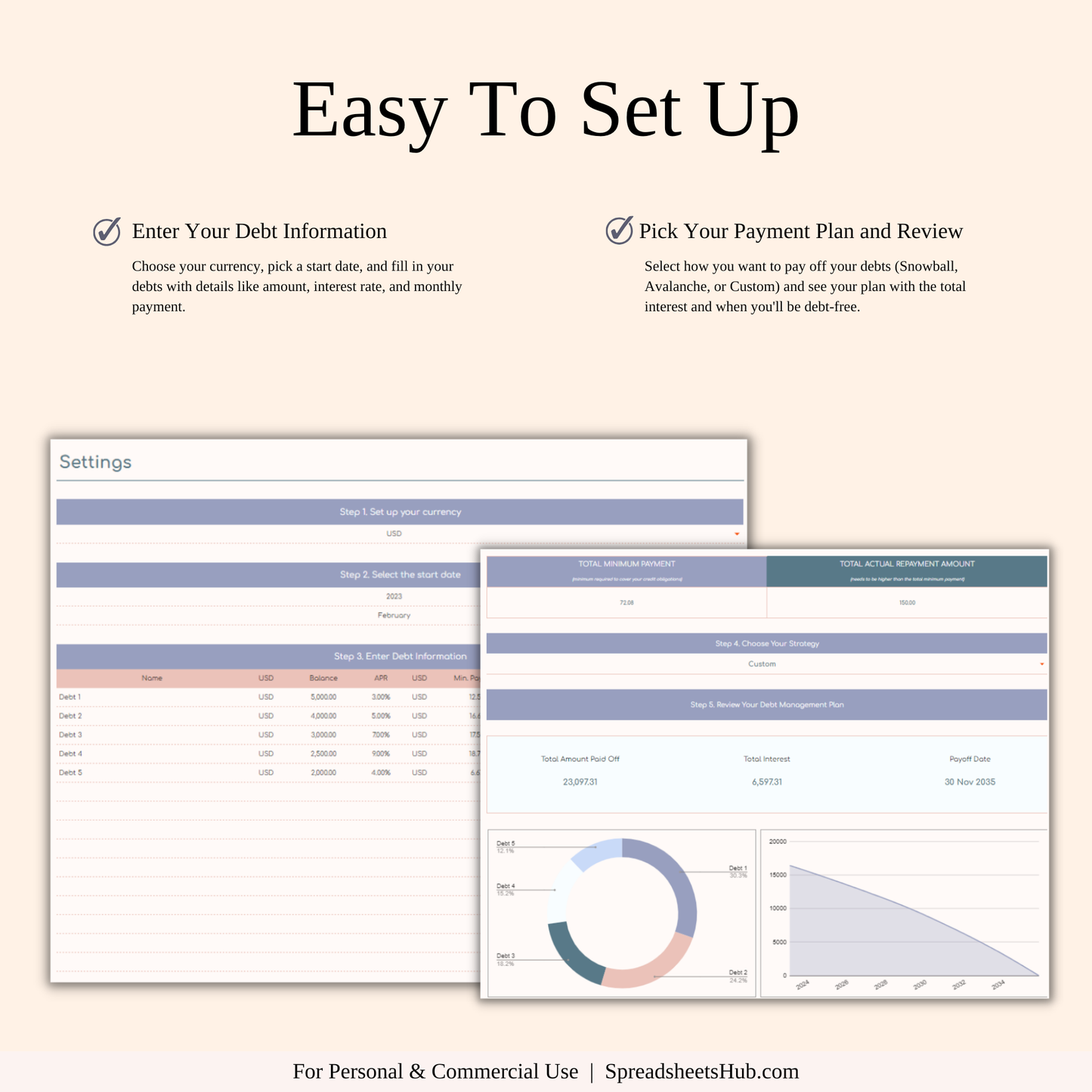 PLR - Debt Payoff Tracker Dashboard Template Keyzai
