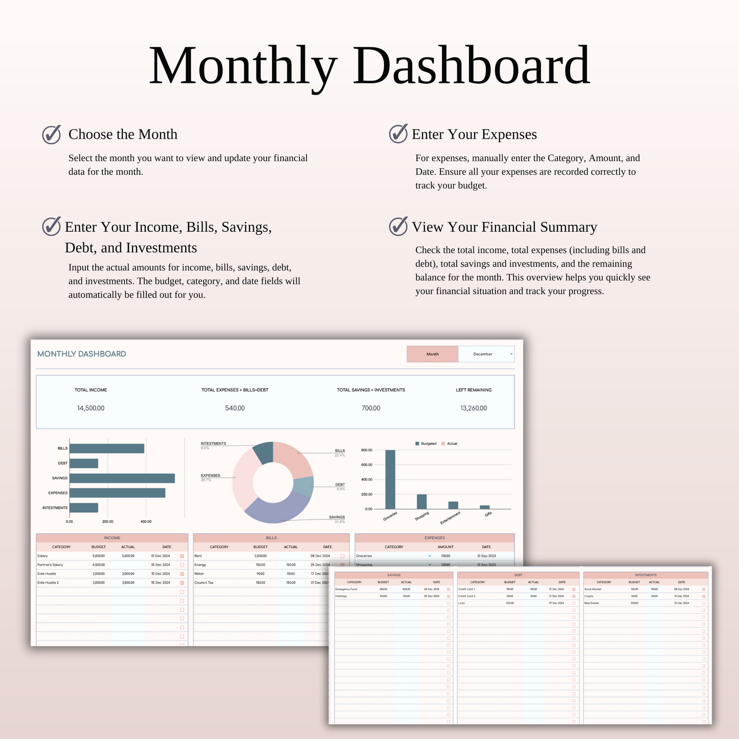 Bill Calendar Tracker Template for Excel & Google Sheets Keyzai