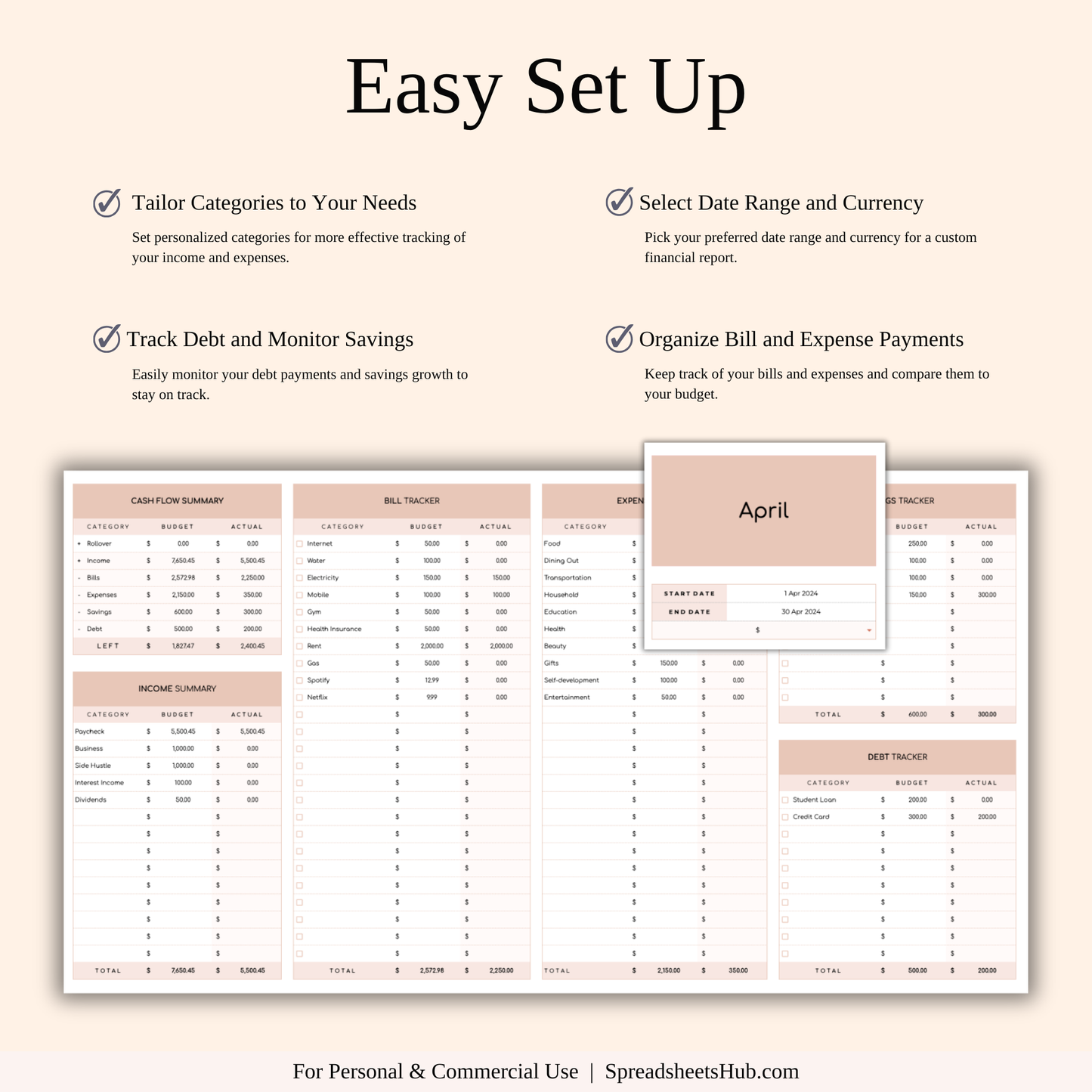 PLR - Easy Budget Planner (Elegant Theme) Keyzai