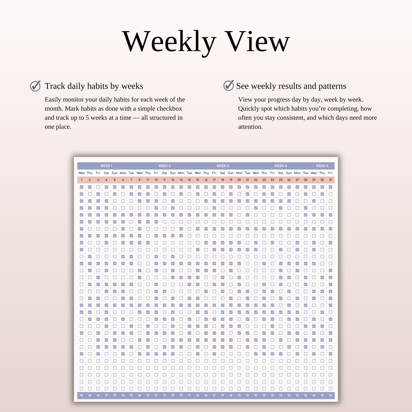 Habit Tracker Spreadsheet for Google Sheets & Excel Keyzai