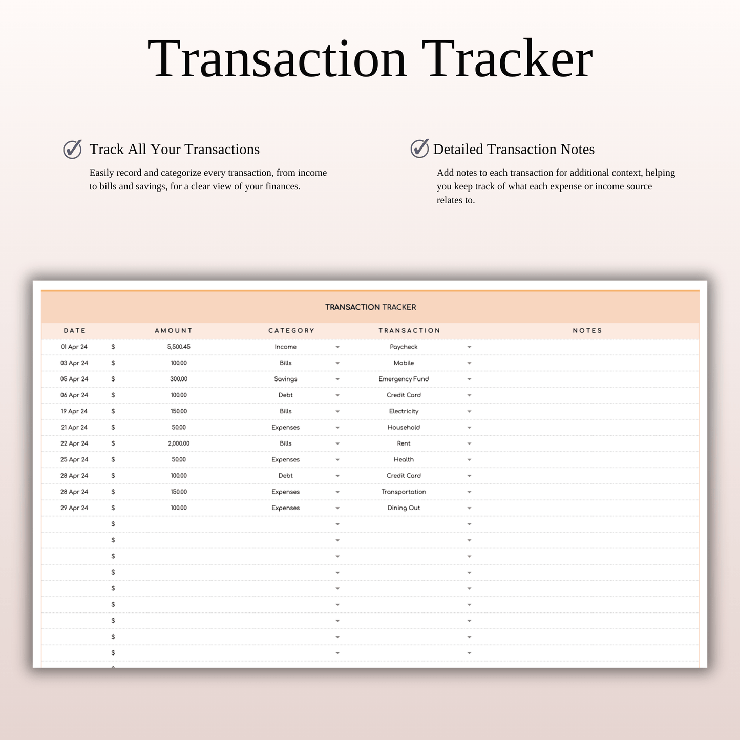 Ultimate Personal Finance Tracker Template (Rainbow Theme) Keyzai