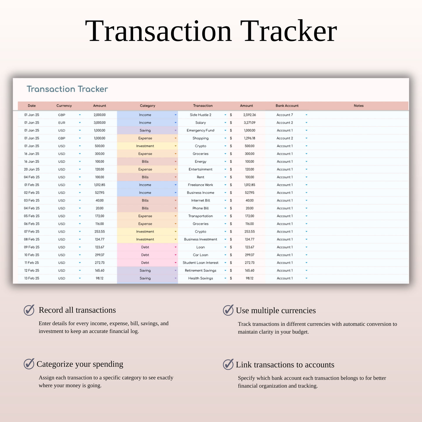 Annual Budget Spreadsheet Template in Excel & Google Sheets Keyzai