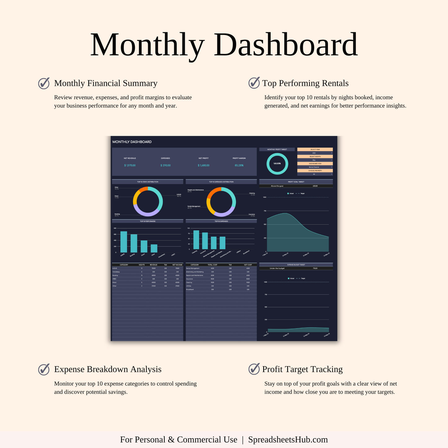 PLR - Zillow Bookkeeping Tracker (Dark Theme) Keyzai