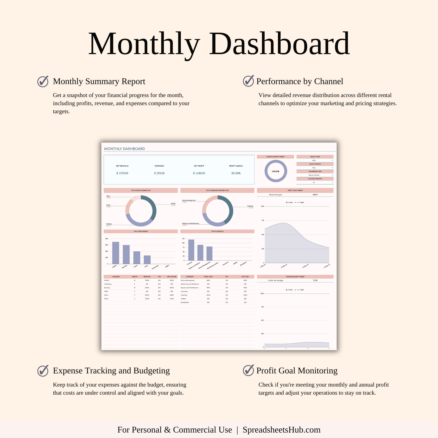 PLR - Airbnb Income and Expense Spreadsheet Keyzai