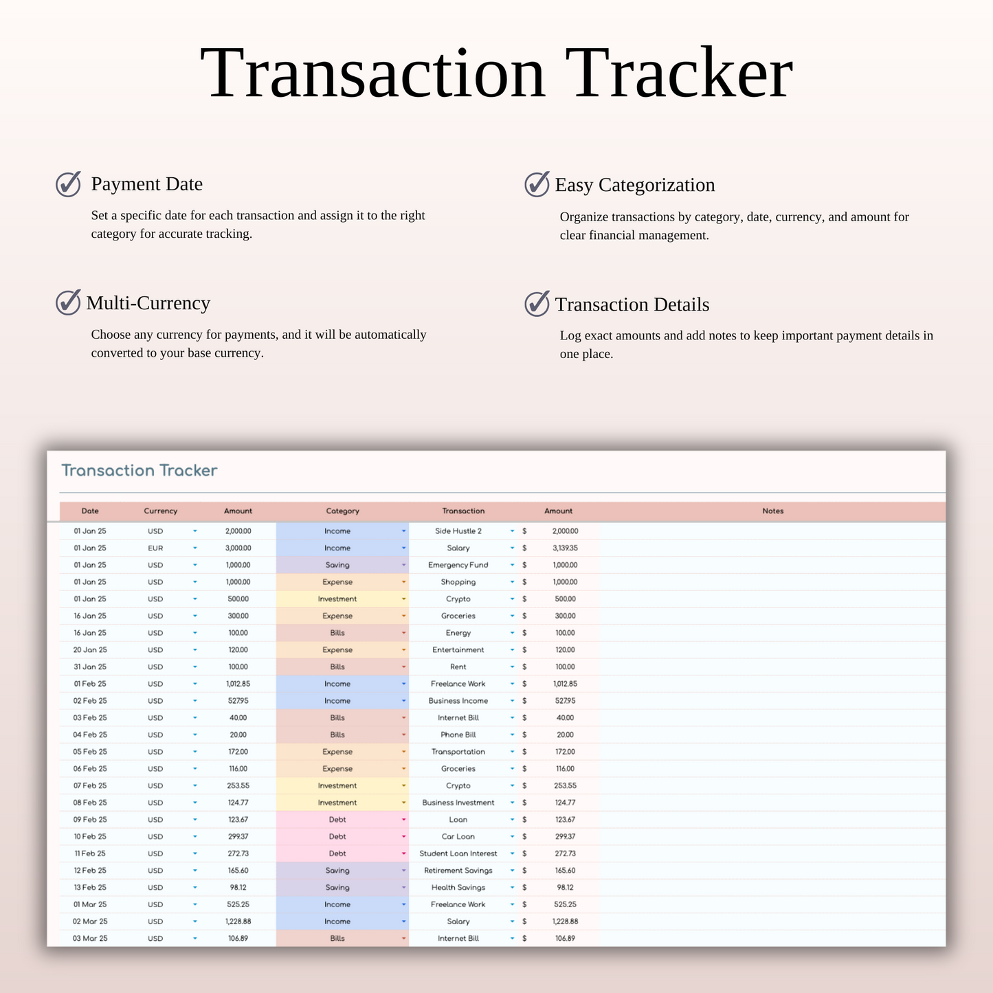 Ultimate Monthly Budget Spreadsheet Template Excel & Google Sheets Keyzai