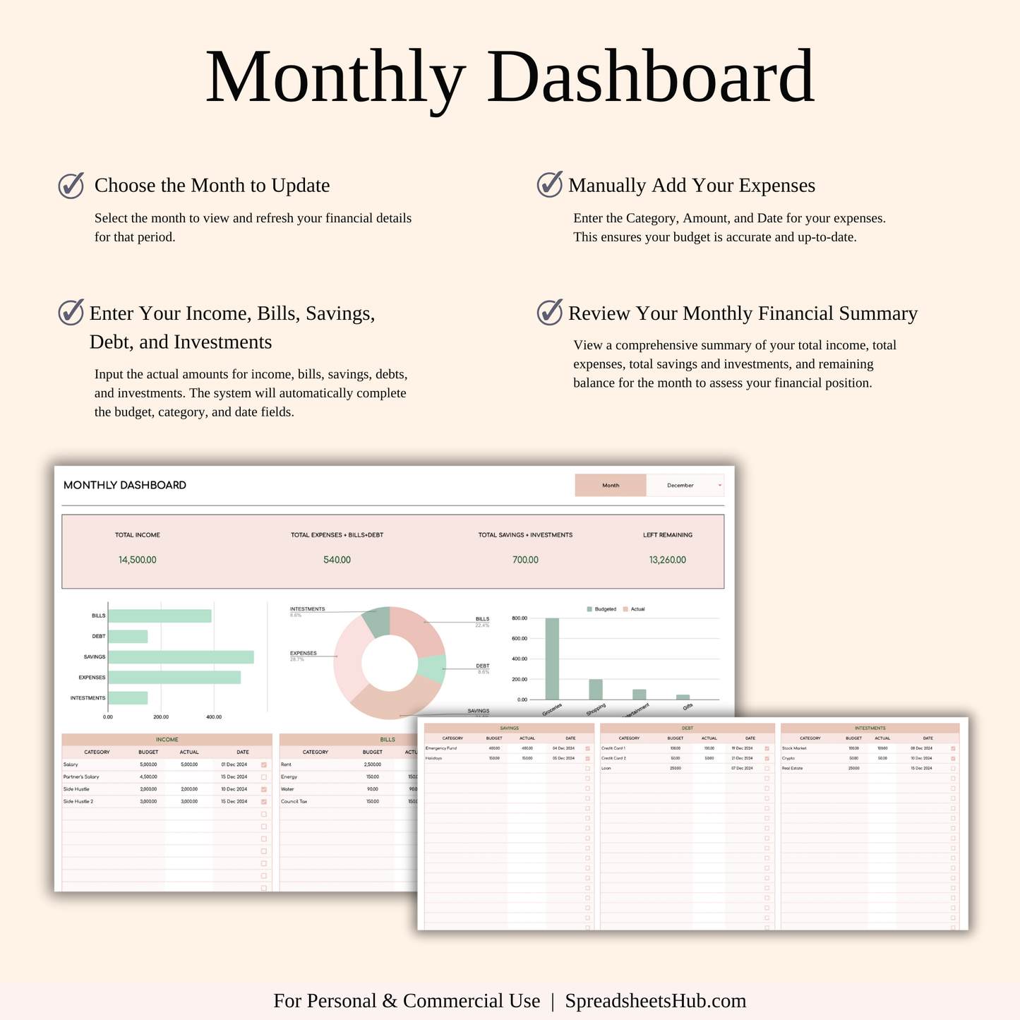 PLR - Bill Tracker Calendar Template (Elegant Theme) Keyzai