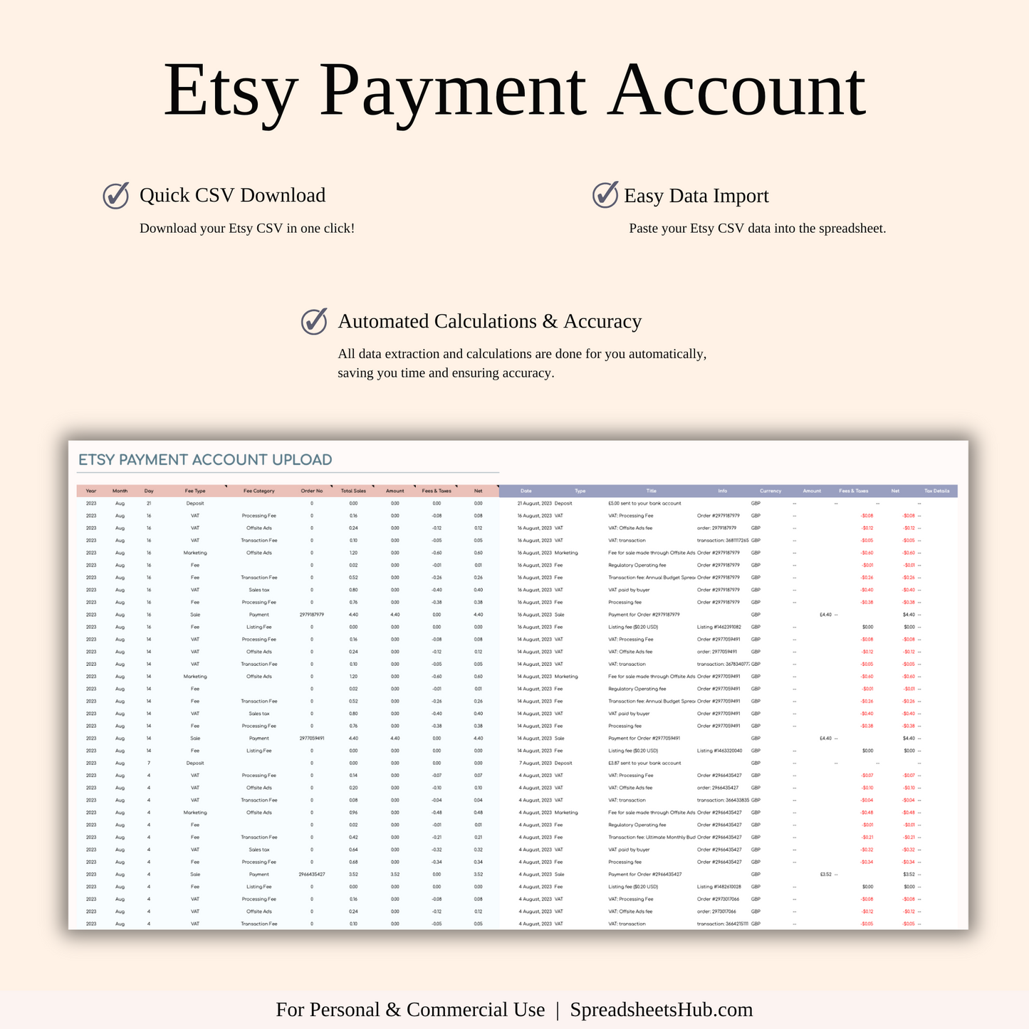 PLR - Etsy Seller Automatic Bookkeeping Keyzai
