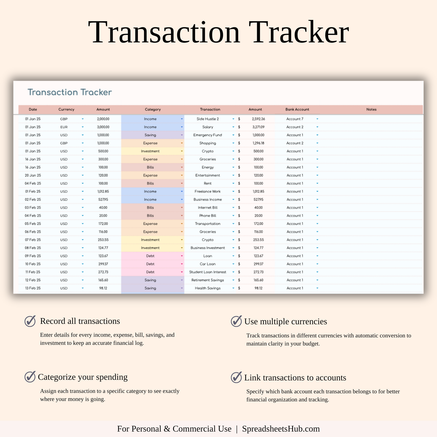 PLR - Annual Budget Spreadsheet Template Keyzai