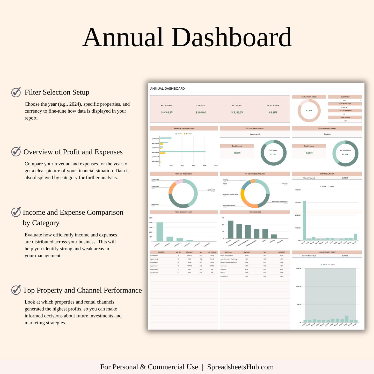 PLR - Airbnb Spreadsheet Template (Elegant Theme) Keyzai