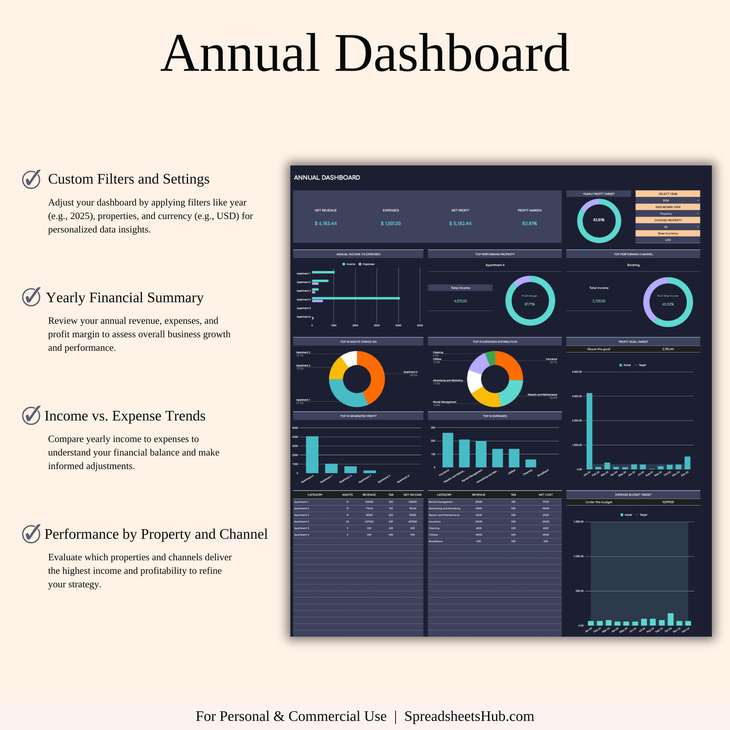 PLR - Zillow Bookkeeping Tracker (Dark Theme) Keyzai