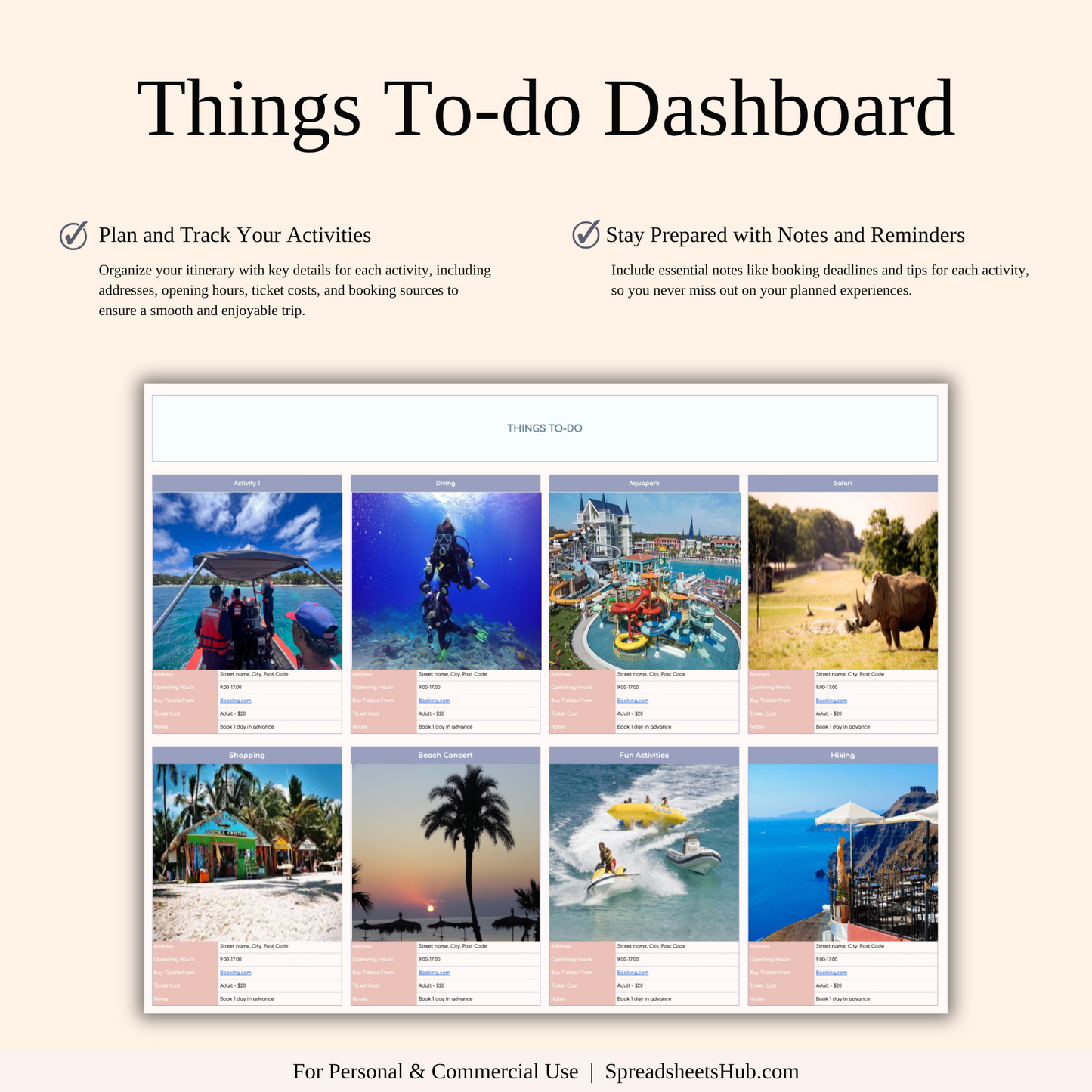 PLR - Ultimate Travel Planner Spreadsheet Template Keyzai