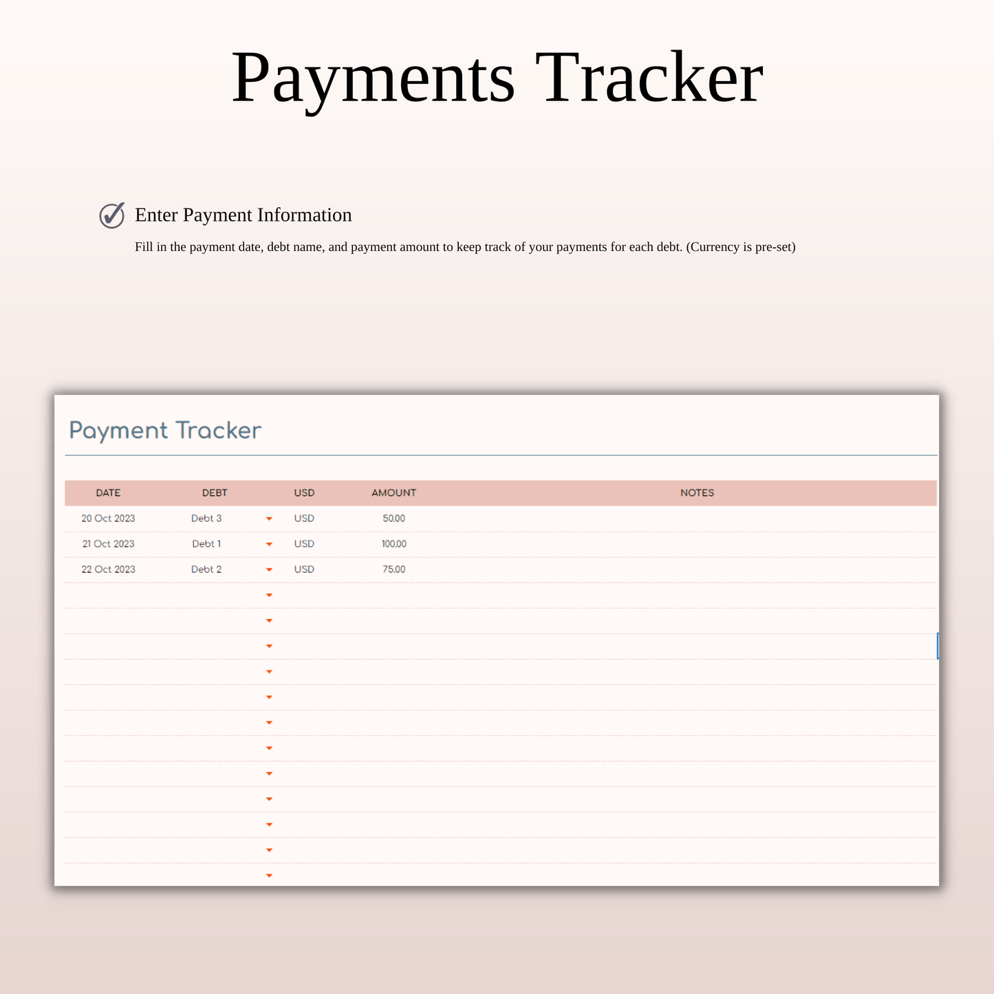 Debt Payoff Tracker Dashboard Template in Excel & Google Sheets Keyzai