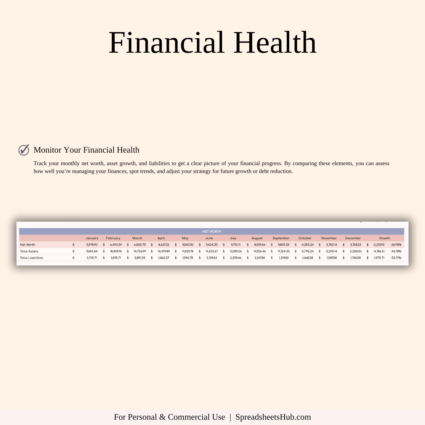 PLR - Net Worth Tracker Spreadsheet Keyzai